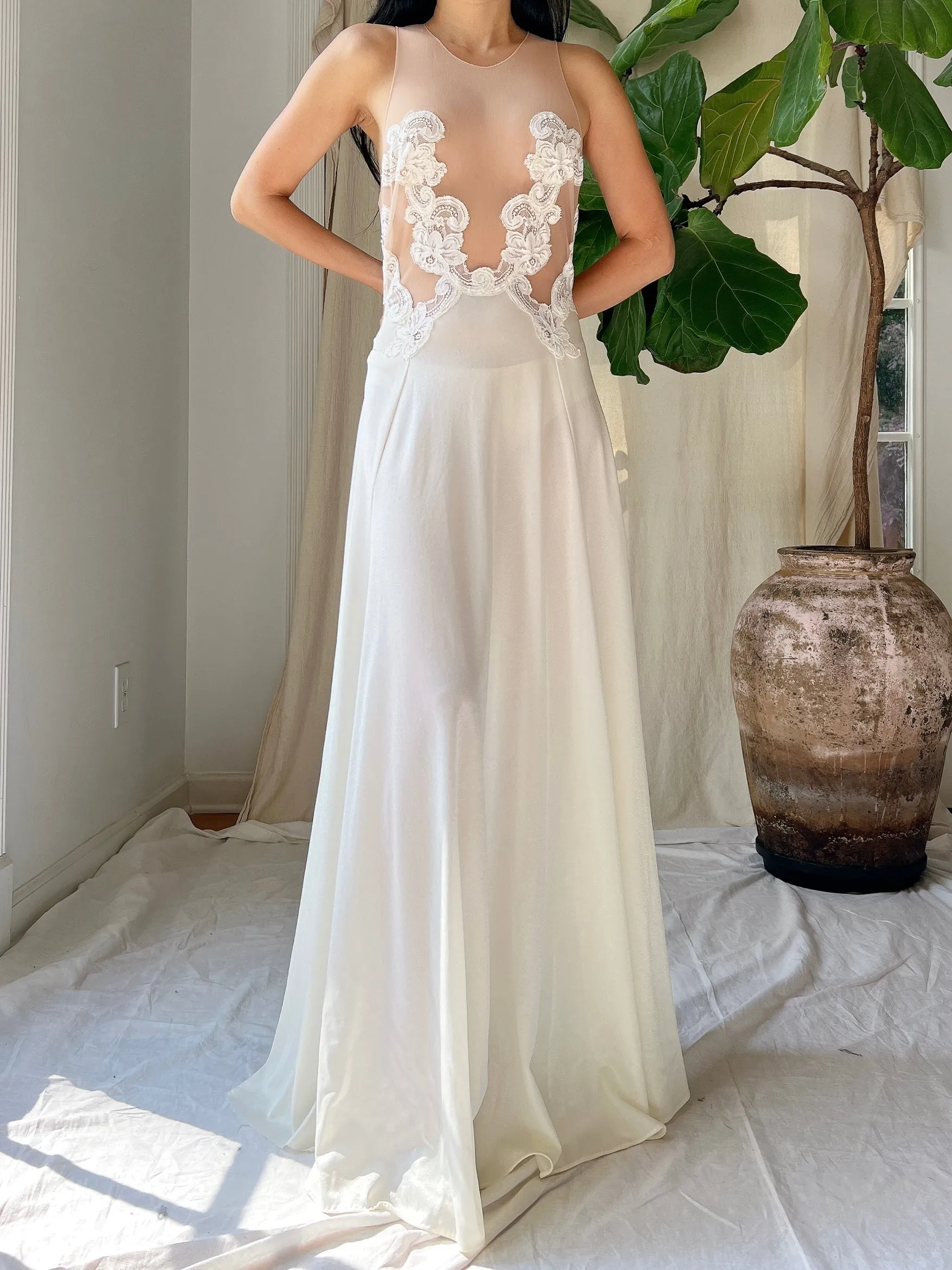 1960s Formfit Rogers Nylon Slip Gown - S