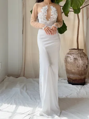 1970s Illusion Jersey Dress - M