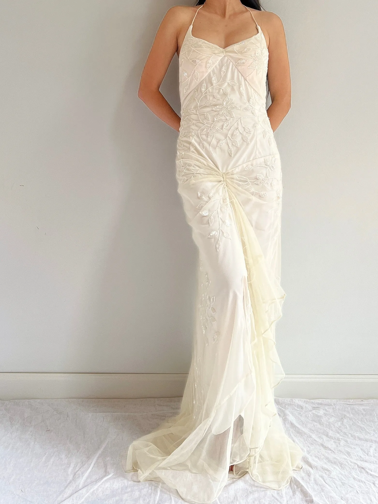 1980s Beaded Halter Dress - S/M