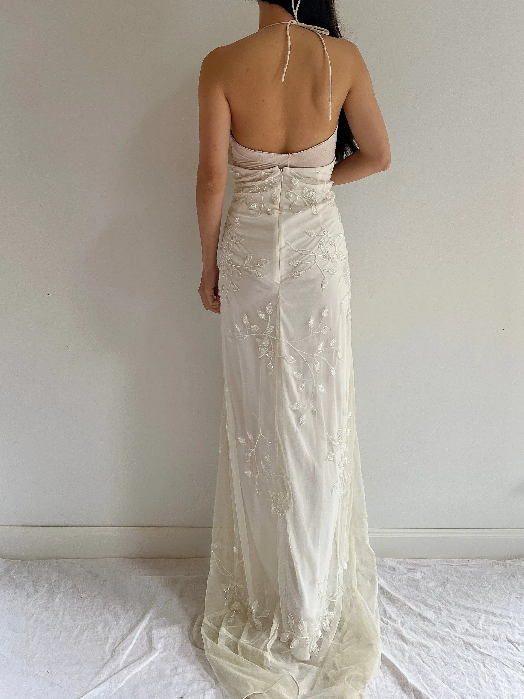 1980s Beaded Halter Dress - S/M