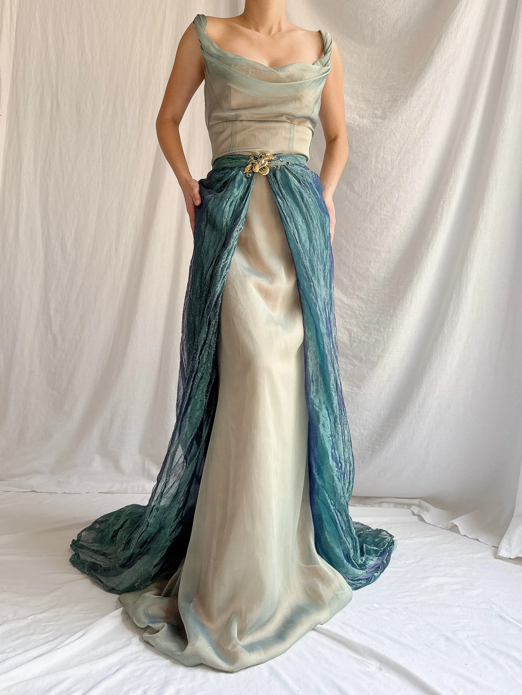 1980s Floranna Italy Metallic Cape/Overskirt - OSFM