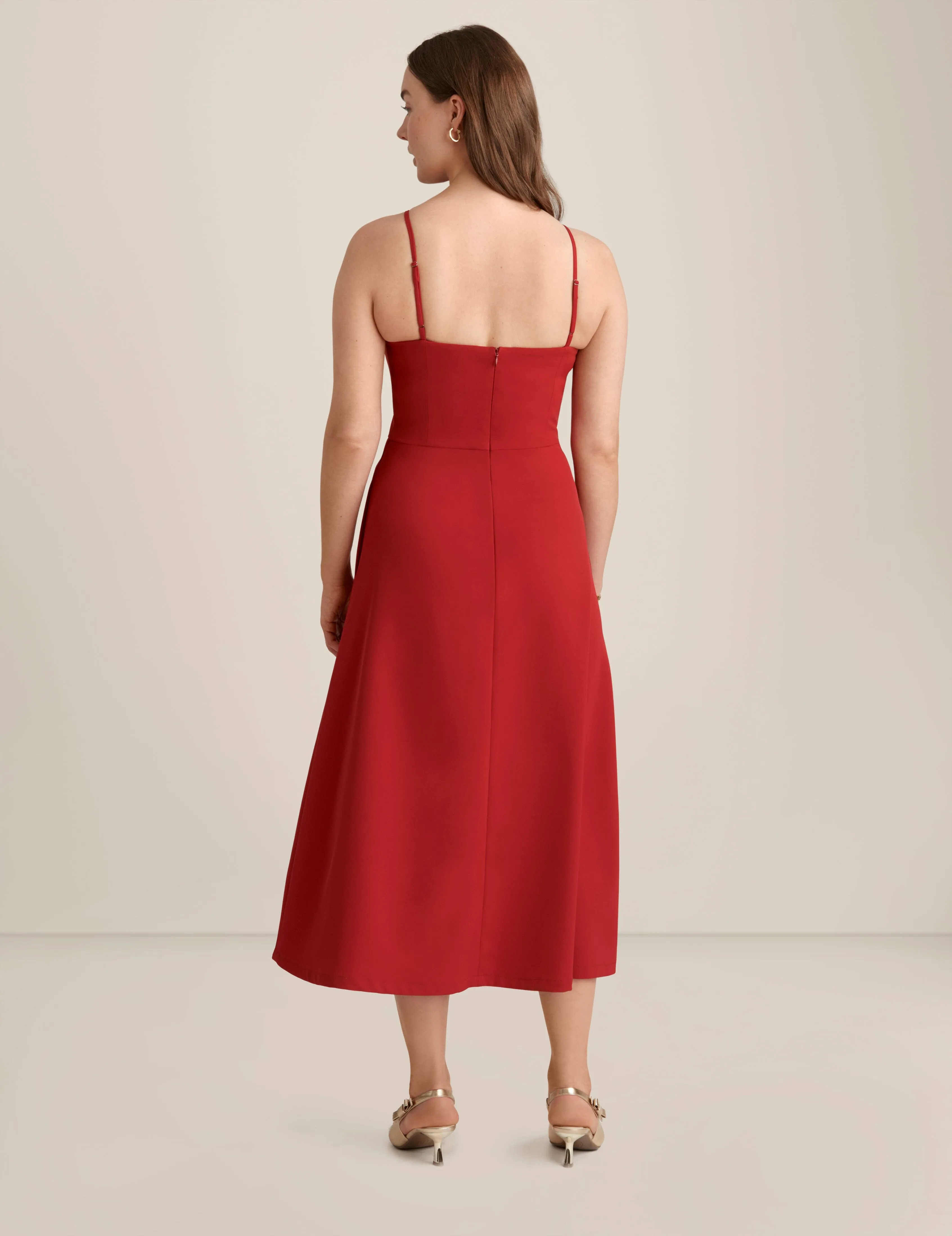 A Line Midi Dress With Bow Bodice