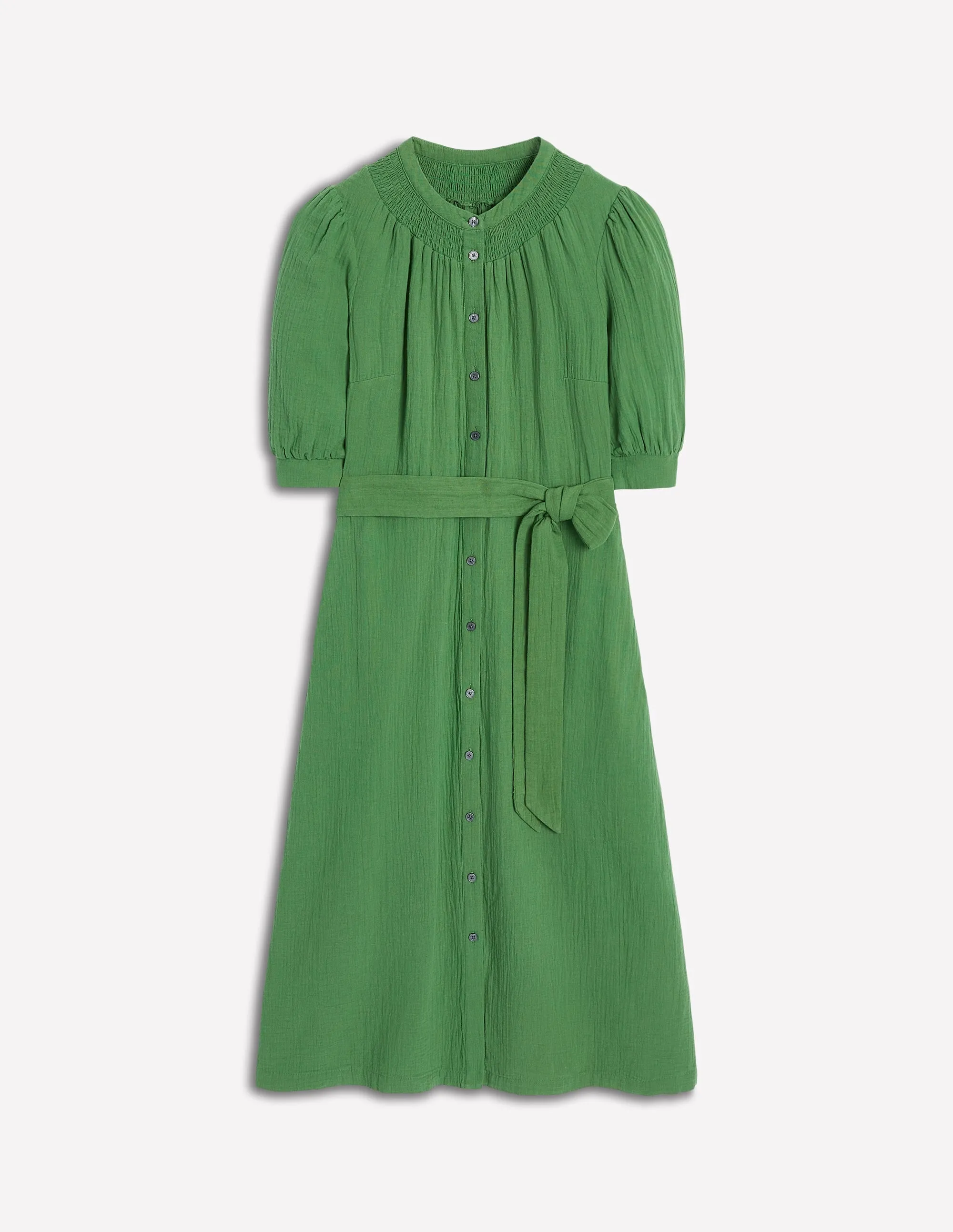 Ada Double Cloth Midi Dress-Paradise Green