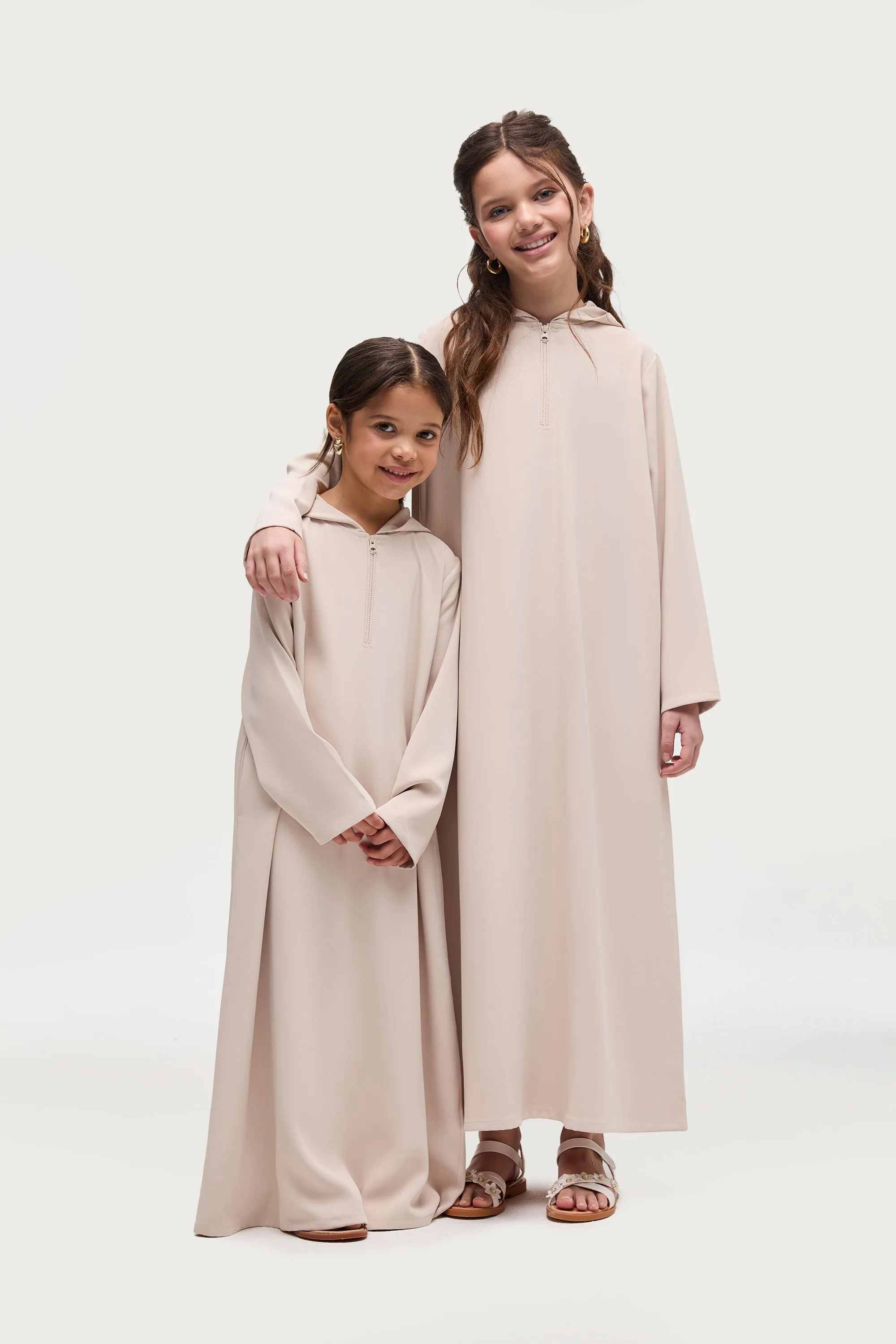 Aisha Hoodie Abaya - Stone (Girls)