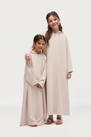 Aisha Hoodie Abaya - Stone (Girls)
