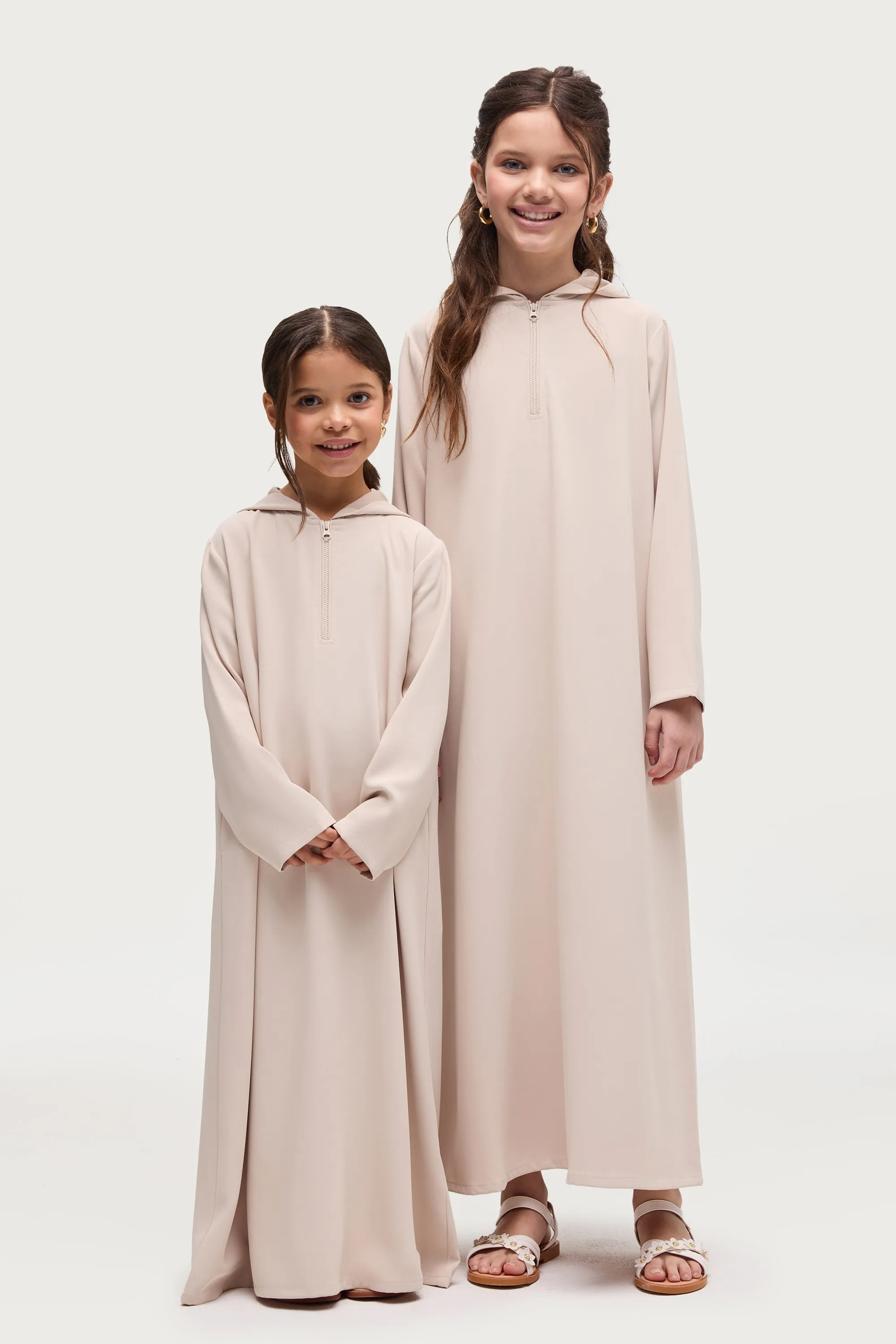 Aisha Hoodie Abaya - Stone (Girls)