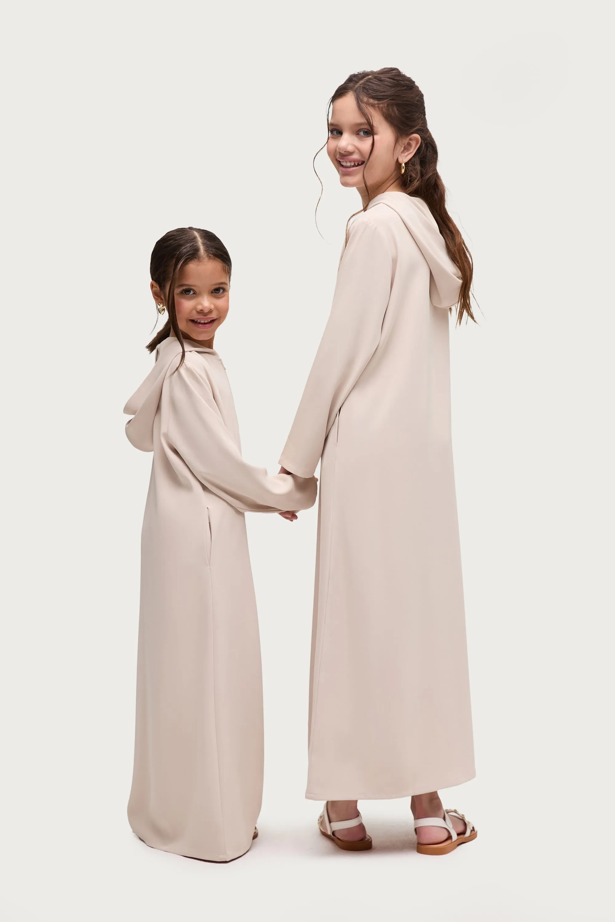 Aisha Hoodie Abaya - Stone (Girls)