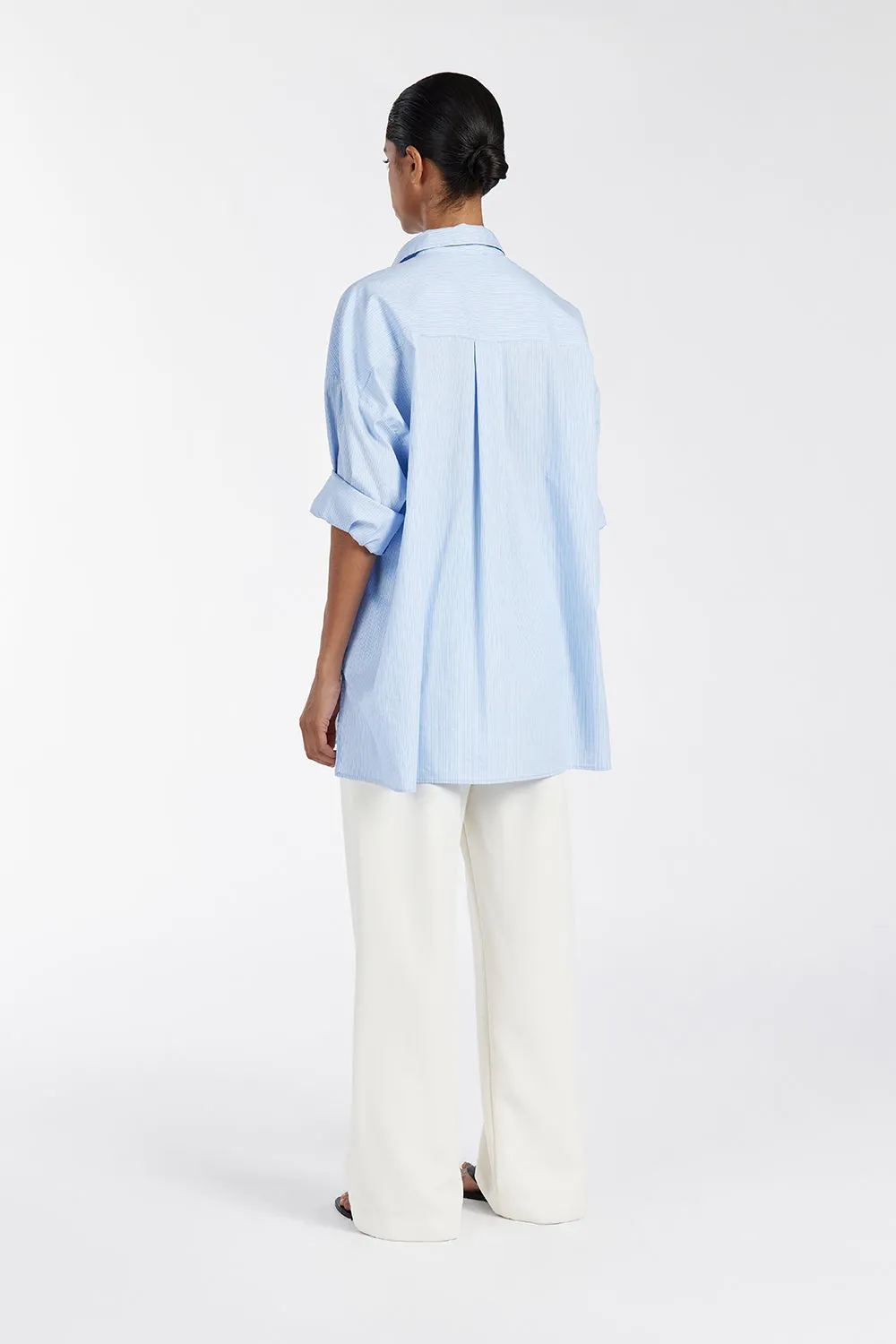 ARCHER BLUE COTTON STRIPE SHIRT