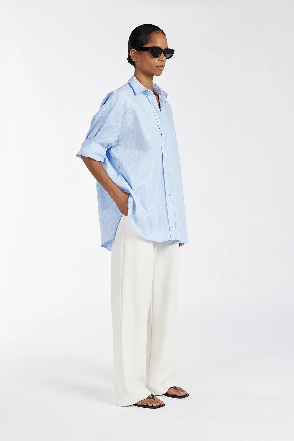 ARCHER BLUE COTTON STRIPE SHIRT