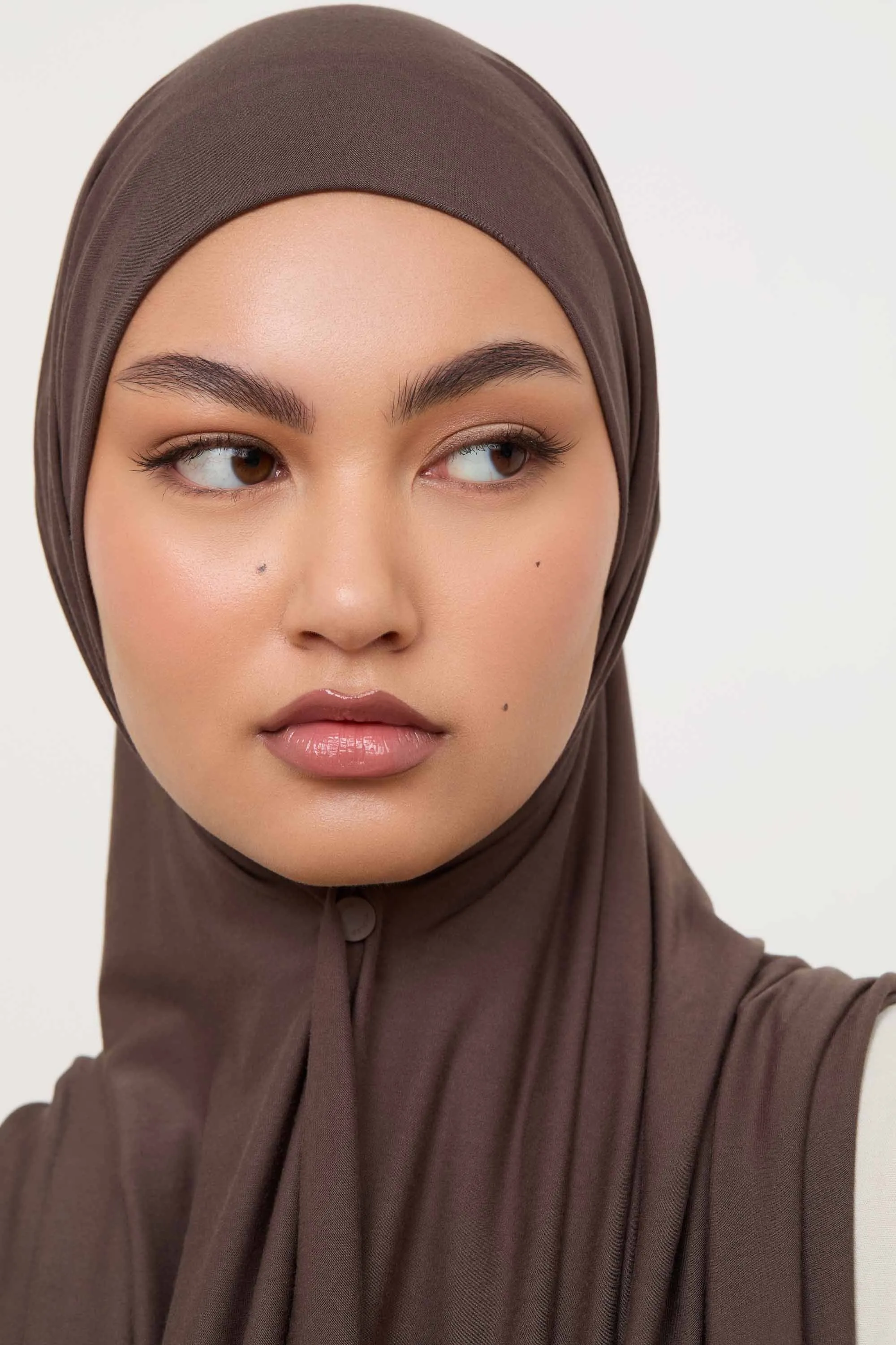 Bamboo Jersey Hijab - Dark Truffle