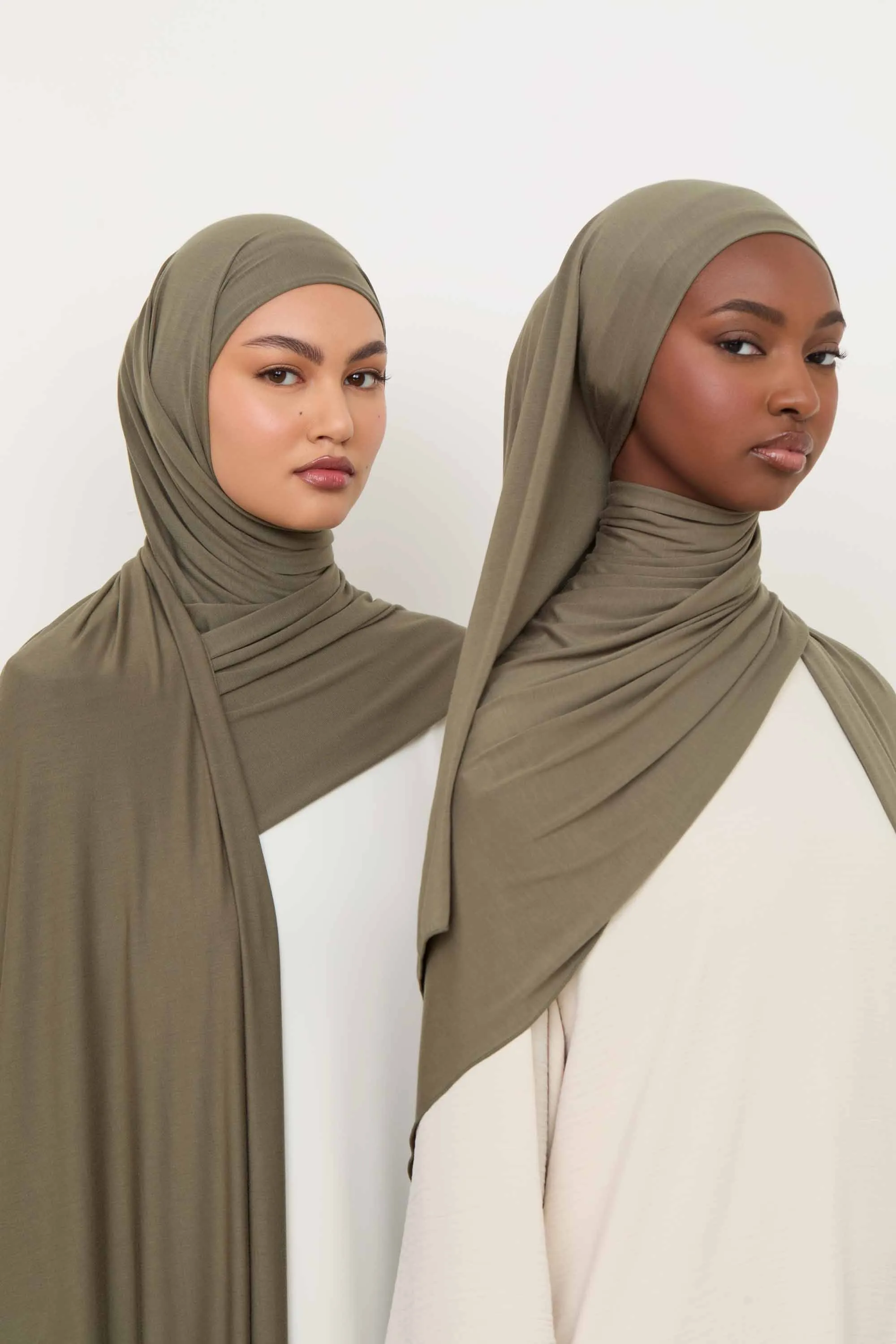 Bamboo Jersey Hijab - Dusty Olive
