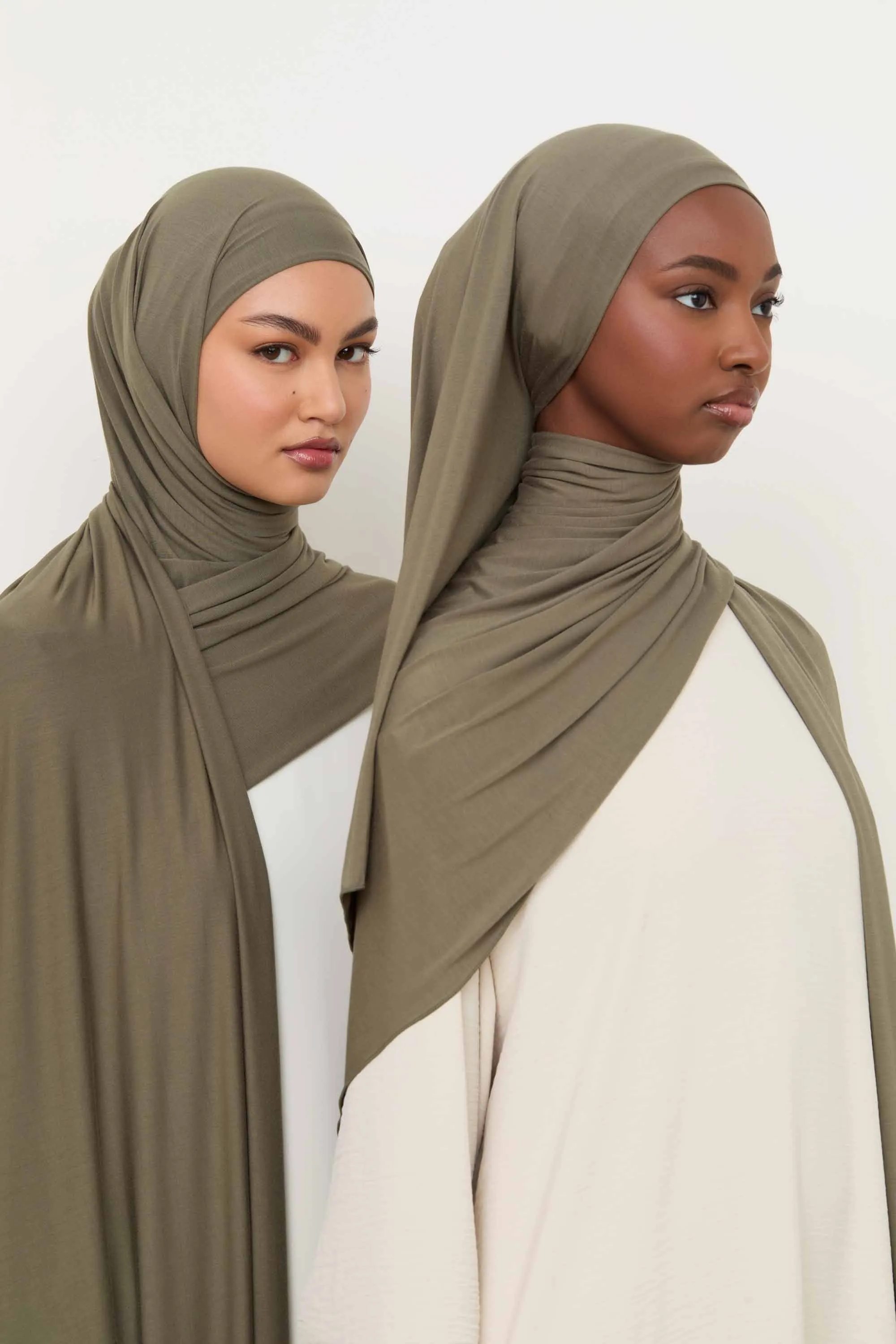 Bamboo Jersey Hijab - Dusty Olive