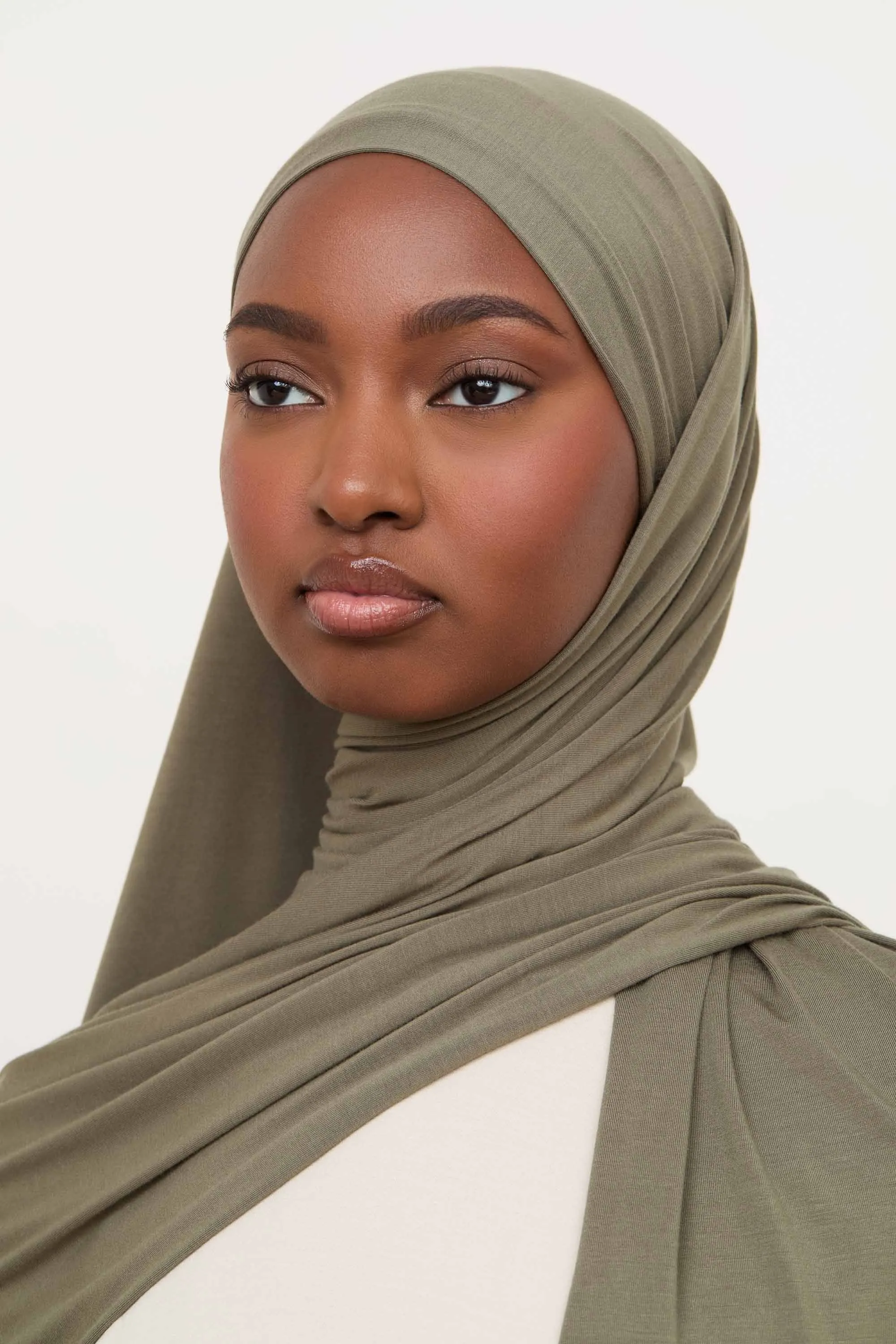 Bamboo Jersey Hijab - Dusty Olive