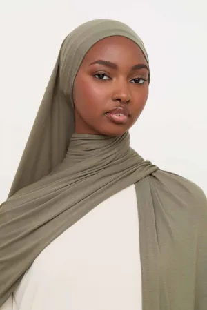 Bamboo Jersey Hijab - Dusty Olive