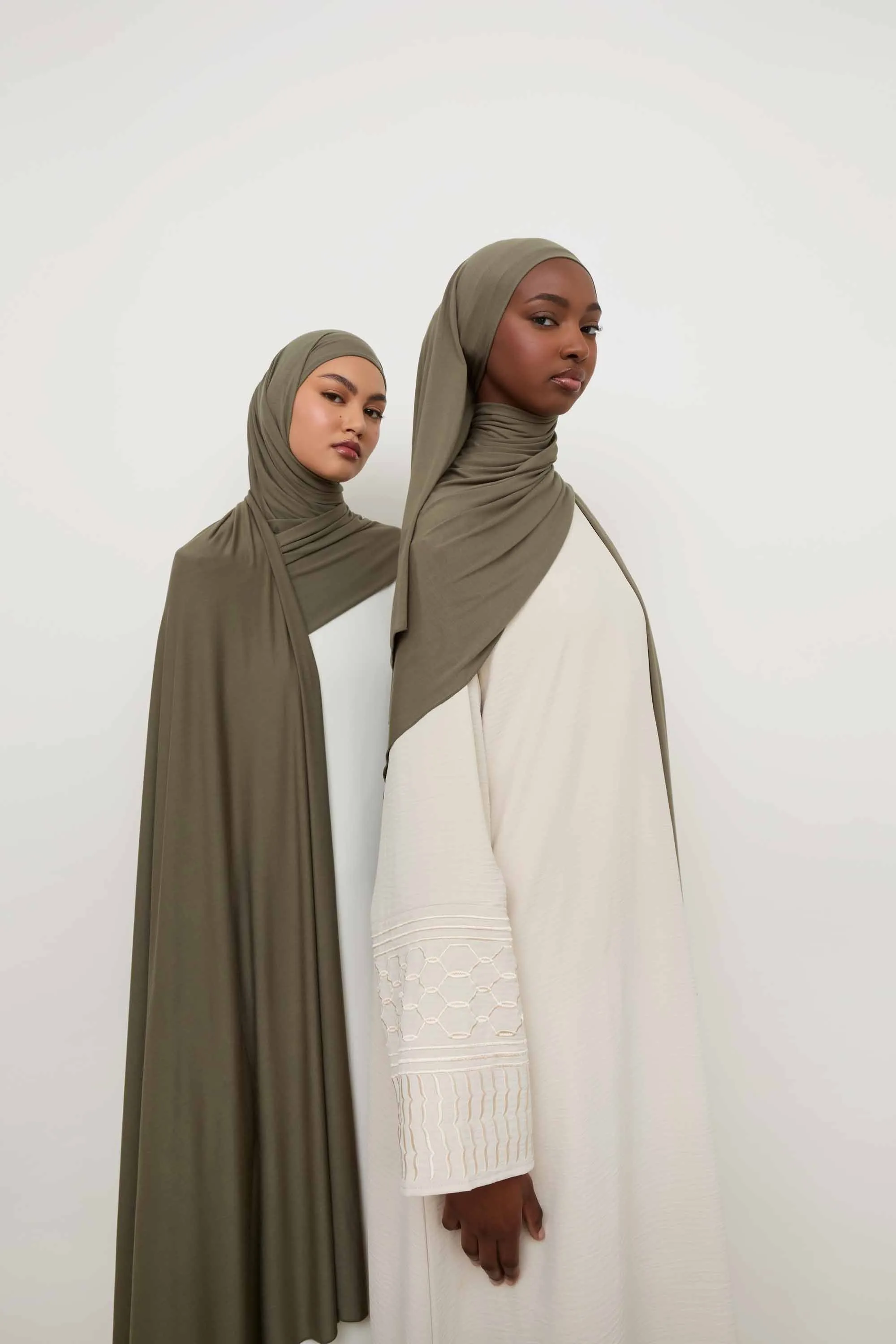 Bamboo Jersey Hijab - Dusty Olive