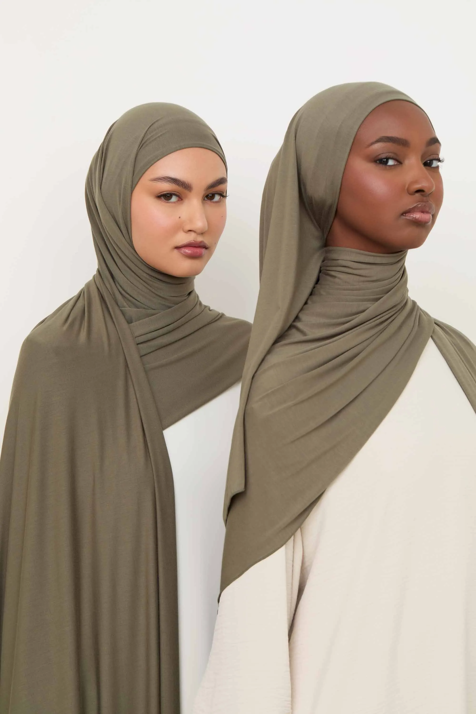 Bamboo Jersey Hijab - Dusty Olive