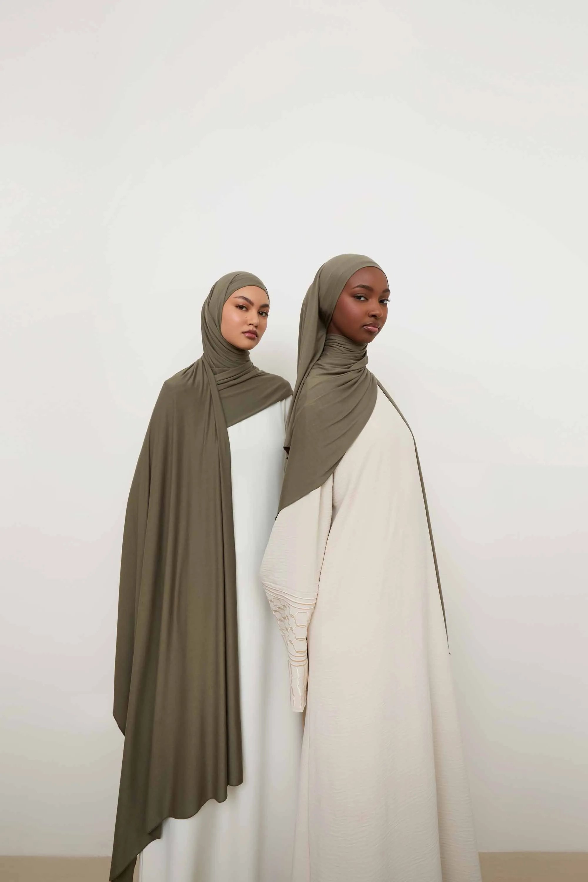 Bamboo Jersey Hijab - Dusty Olive