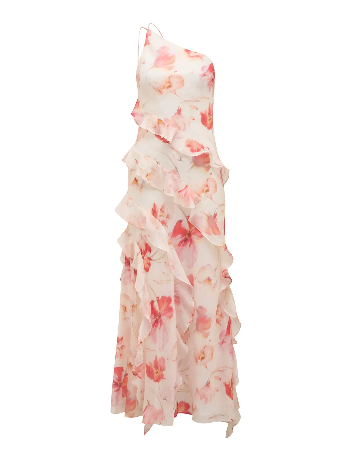 Belle One Shoulder Ruffle Dress