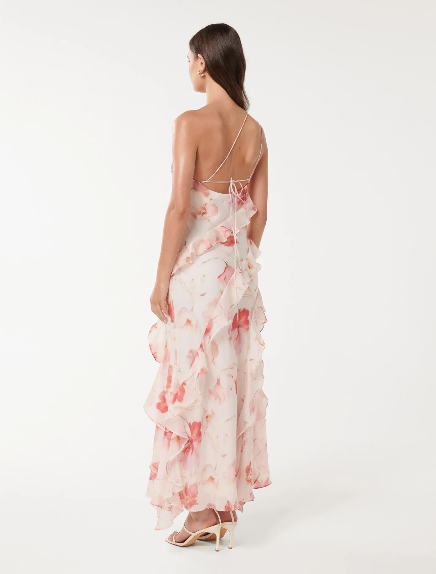 Belle One Shoulder Ruffle Dress