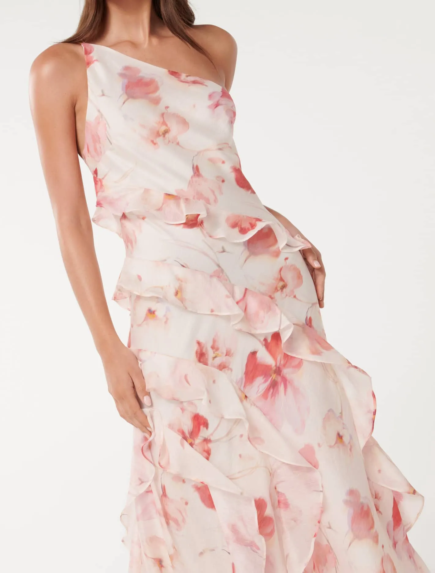 Belle One Shoulder Ruffle Dress