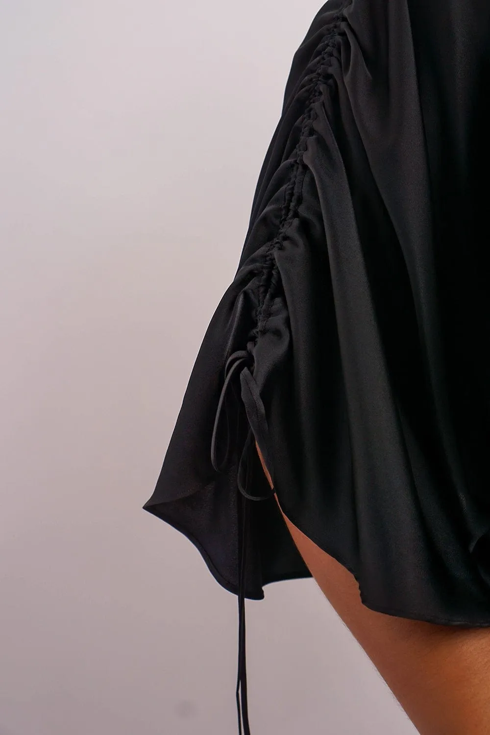 Black Satin Kasumi Maxi Dress