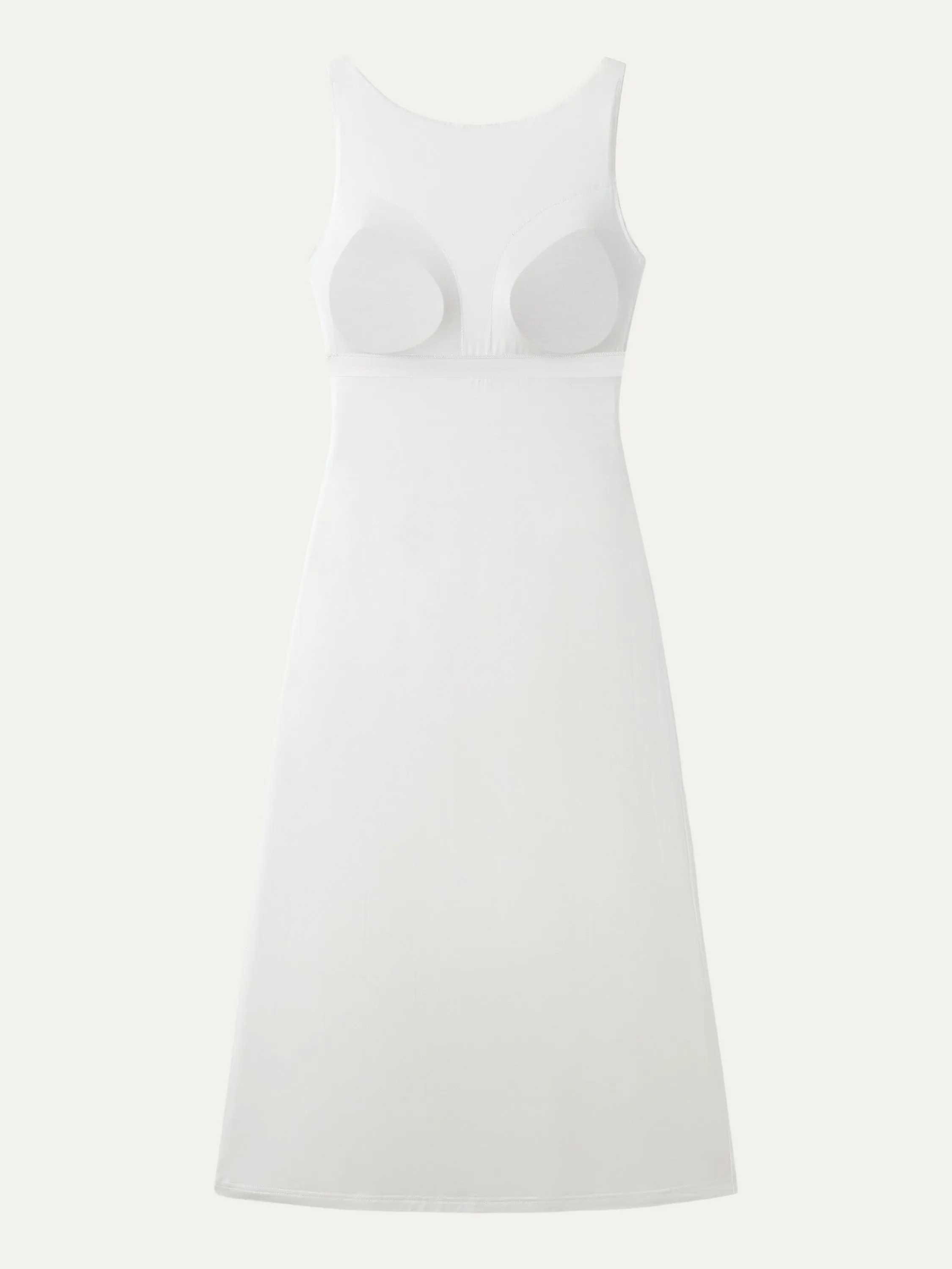 Boatneck Smocked Open Back Flared Midi Brami Dress