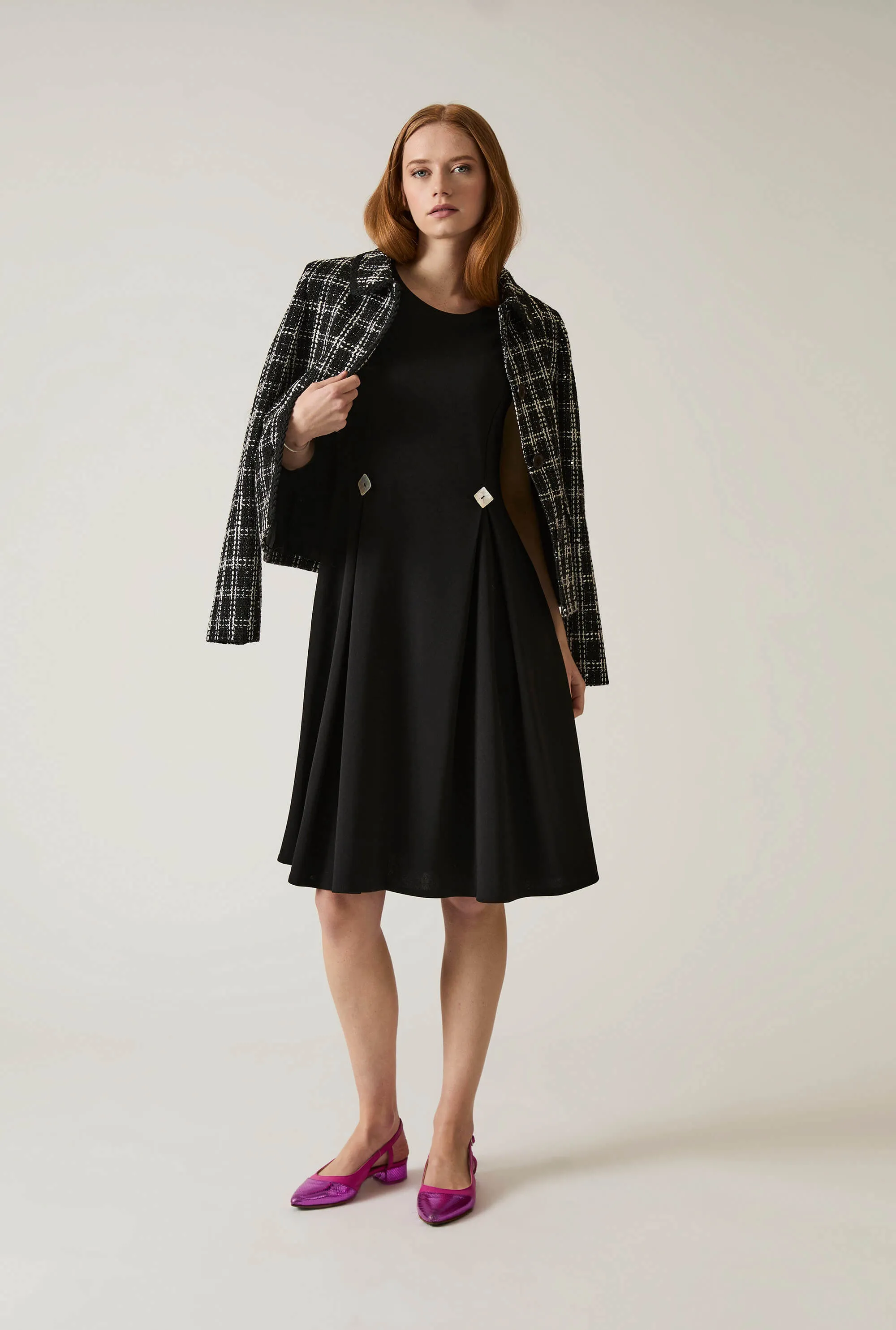 Button Black Dress