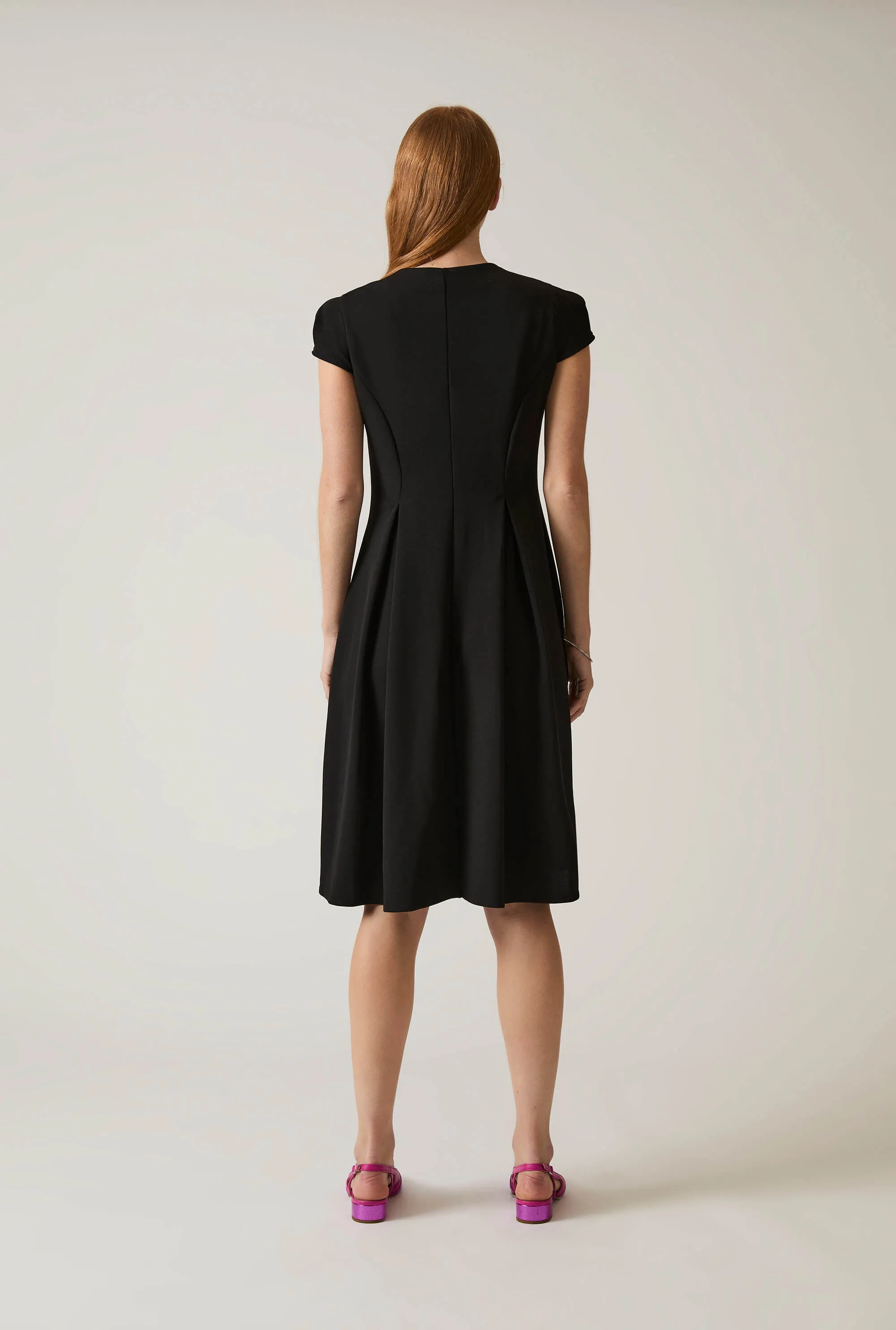 Button Black Dress