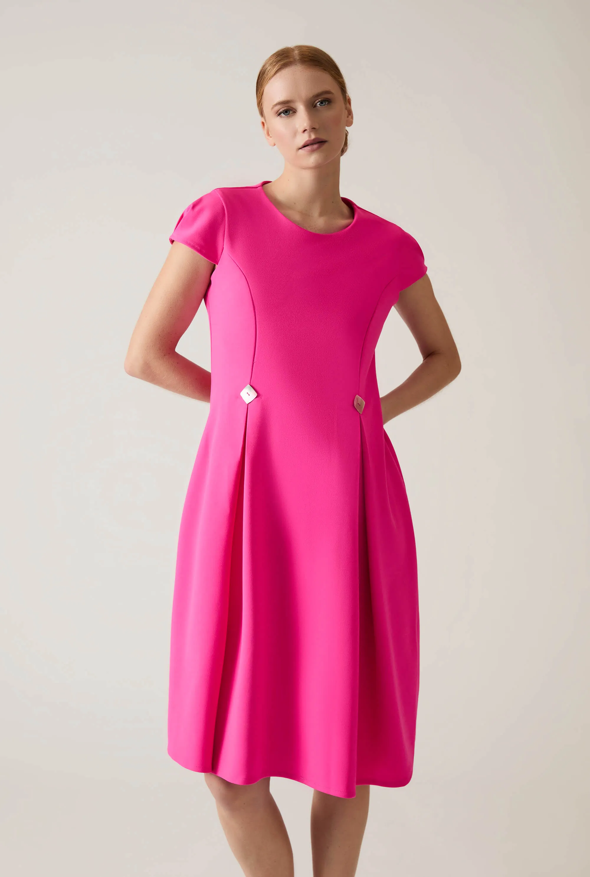 Button Fuchsia Dress