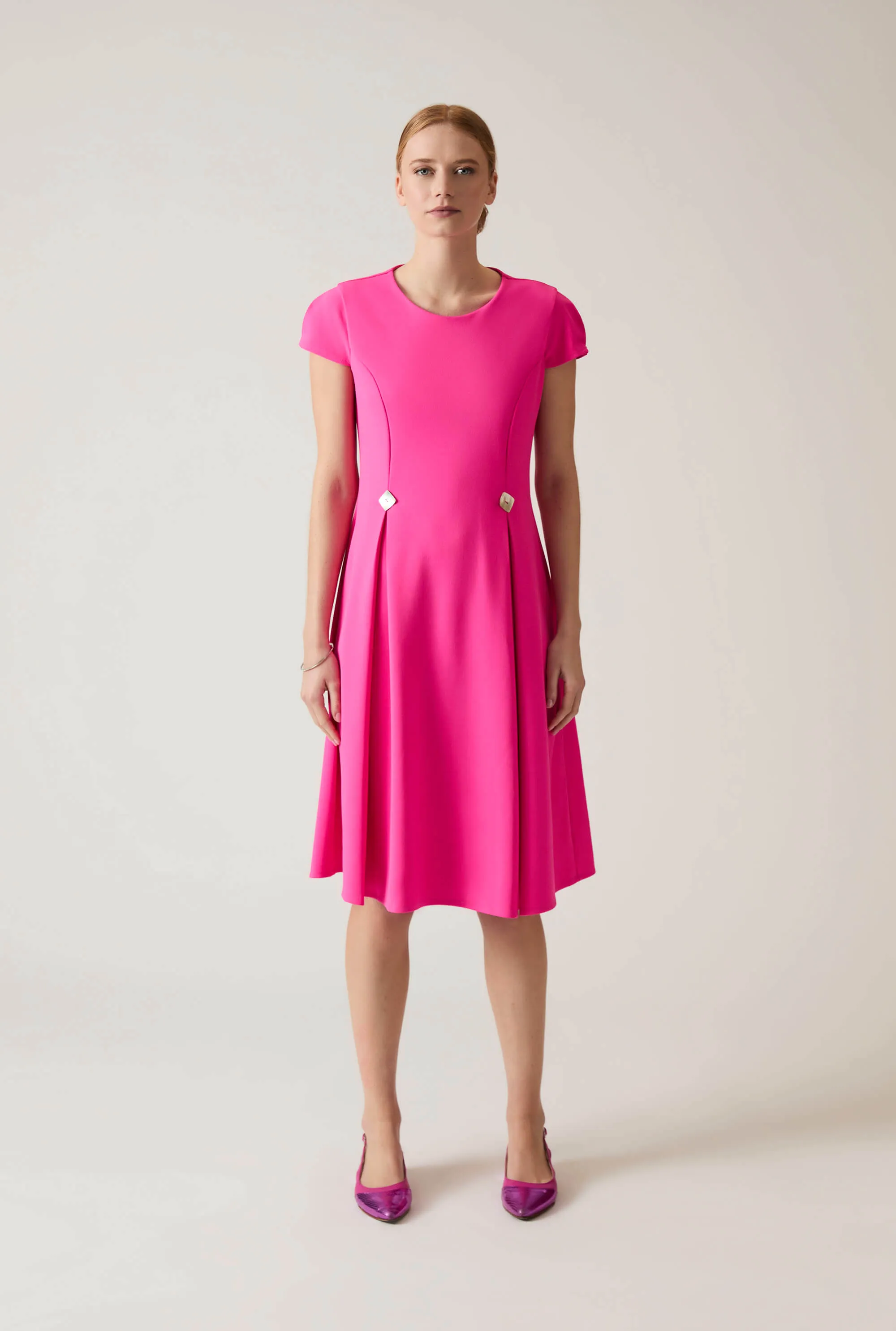 Button Fuchsia Dress