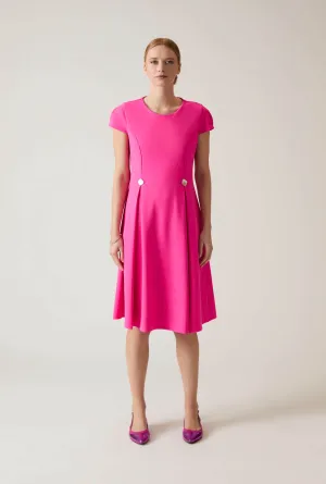 Button Fuchsia Dress