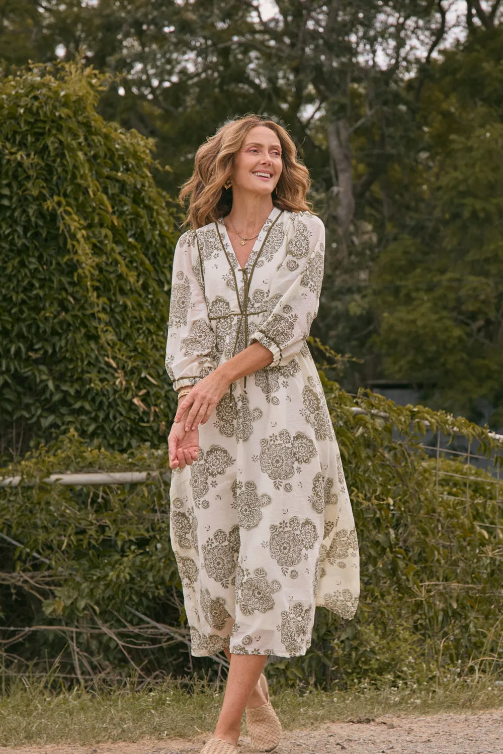 Cairo Midi Dress in Moroccan Belle Olive