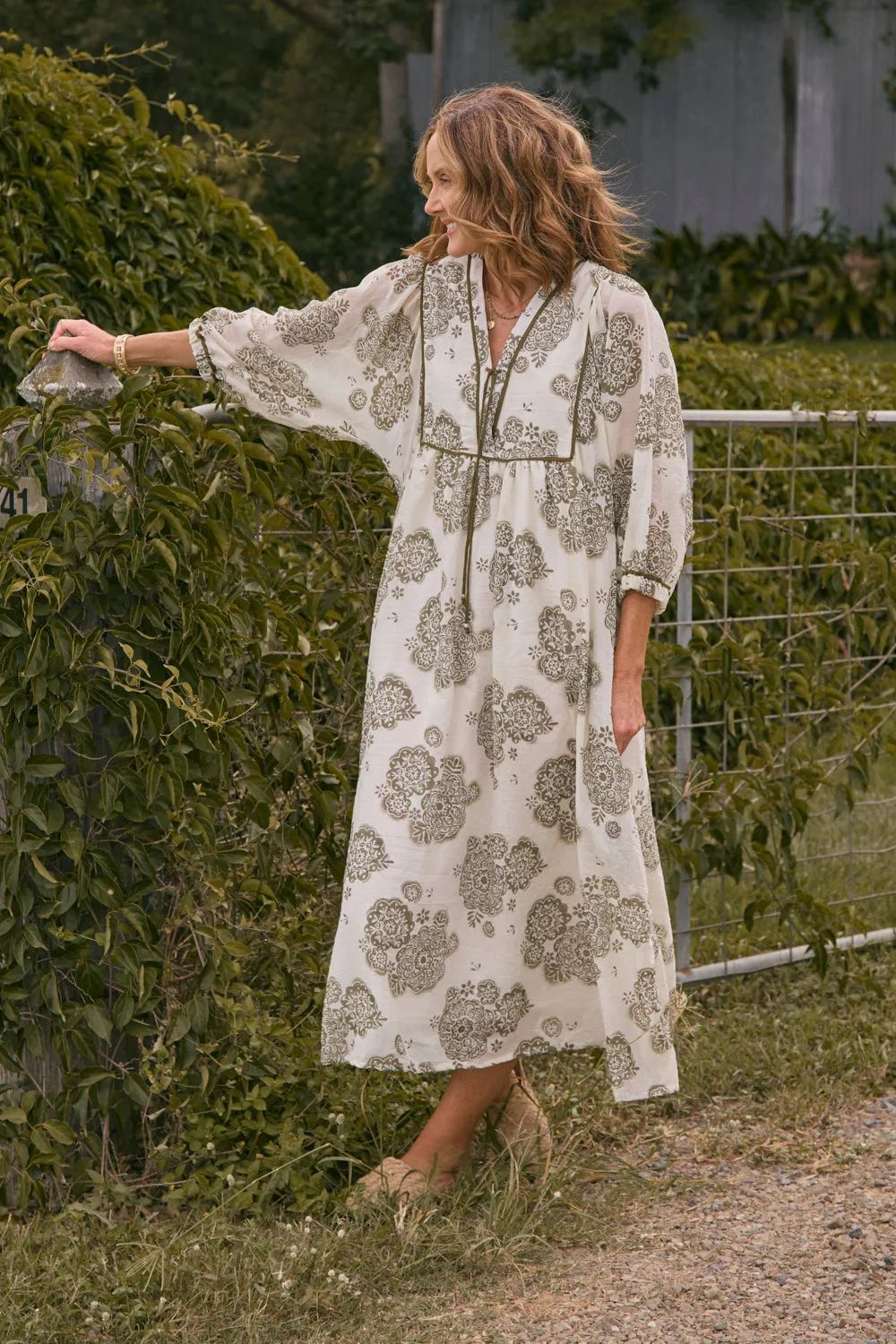 Cairo Midi Dress in Moroccan Belle Olive