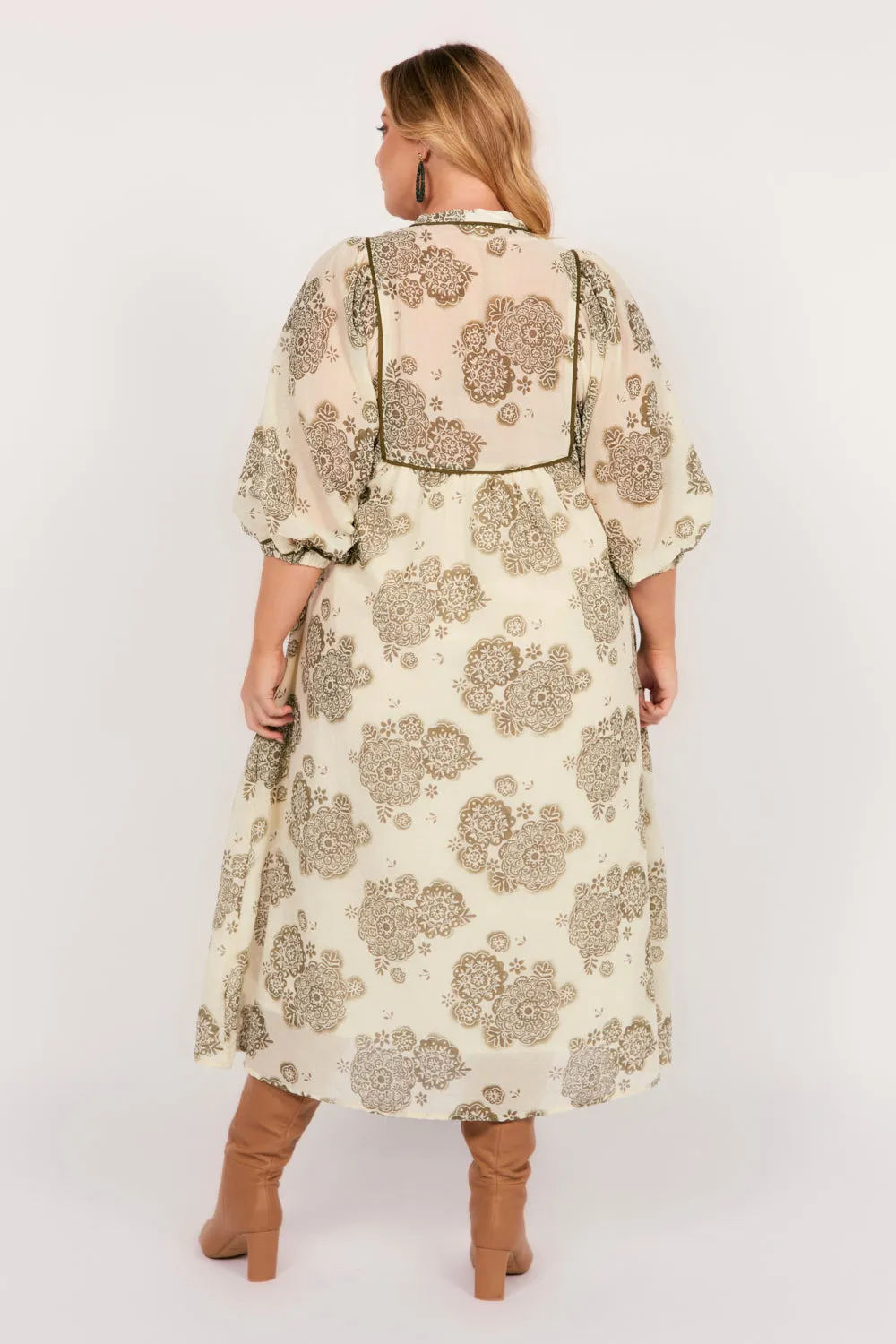 Cairo Midi Dress in Moroccan Belle Olive