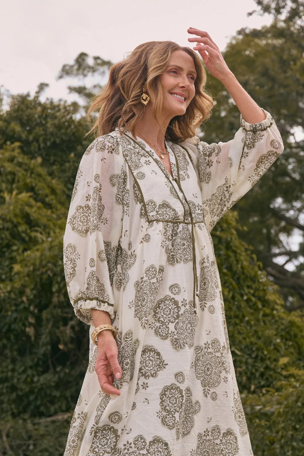 Cairo Midi Dress in Moroccan Belle Olive