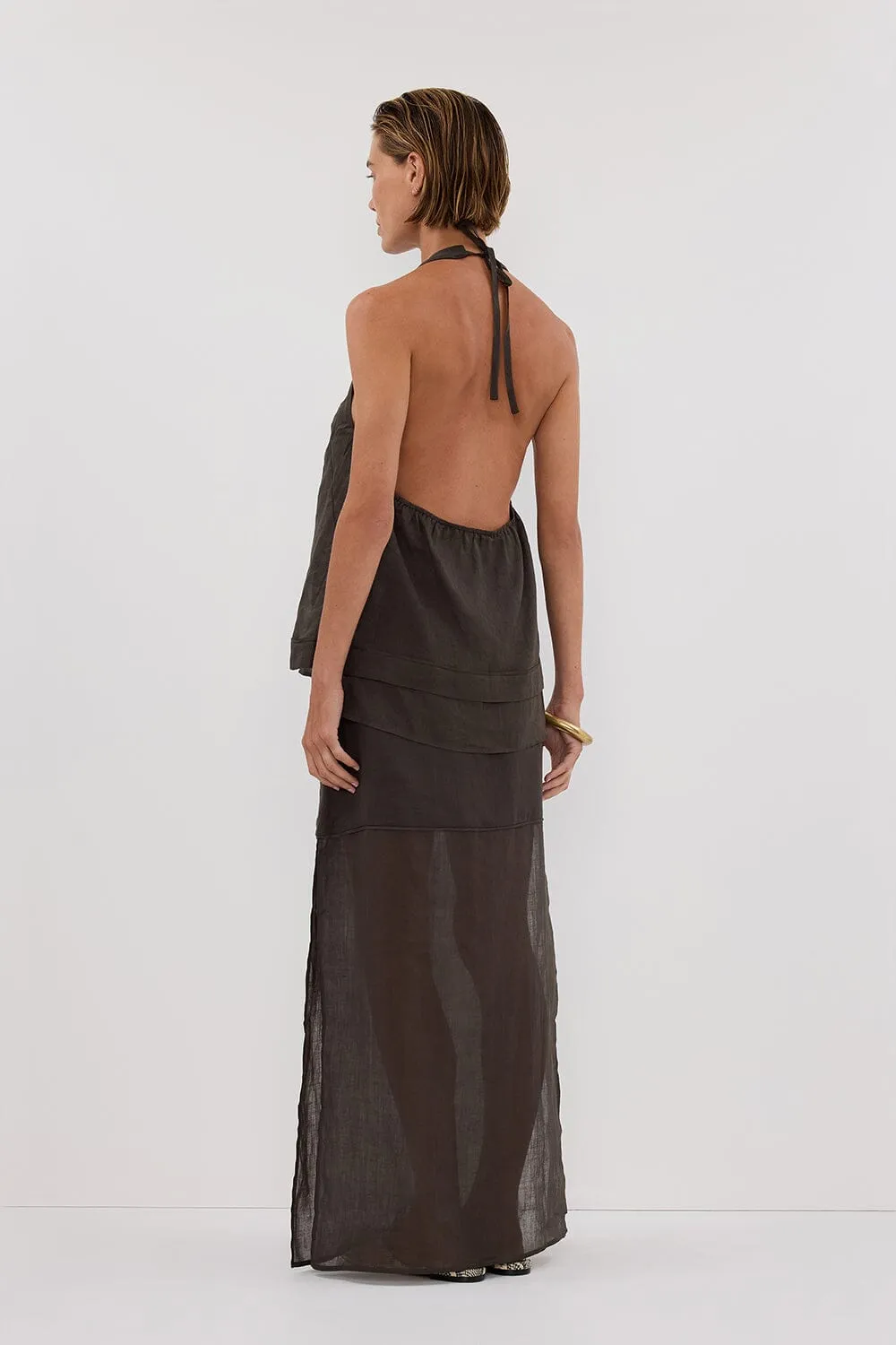 CARMEL PETROL RAMIE HALTER TOP