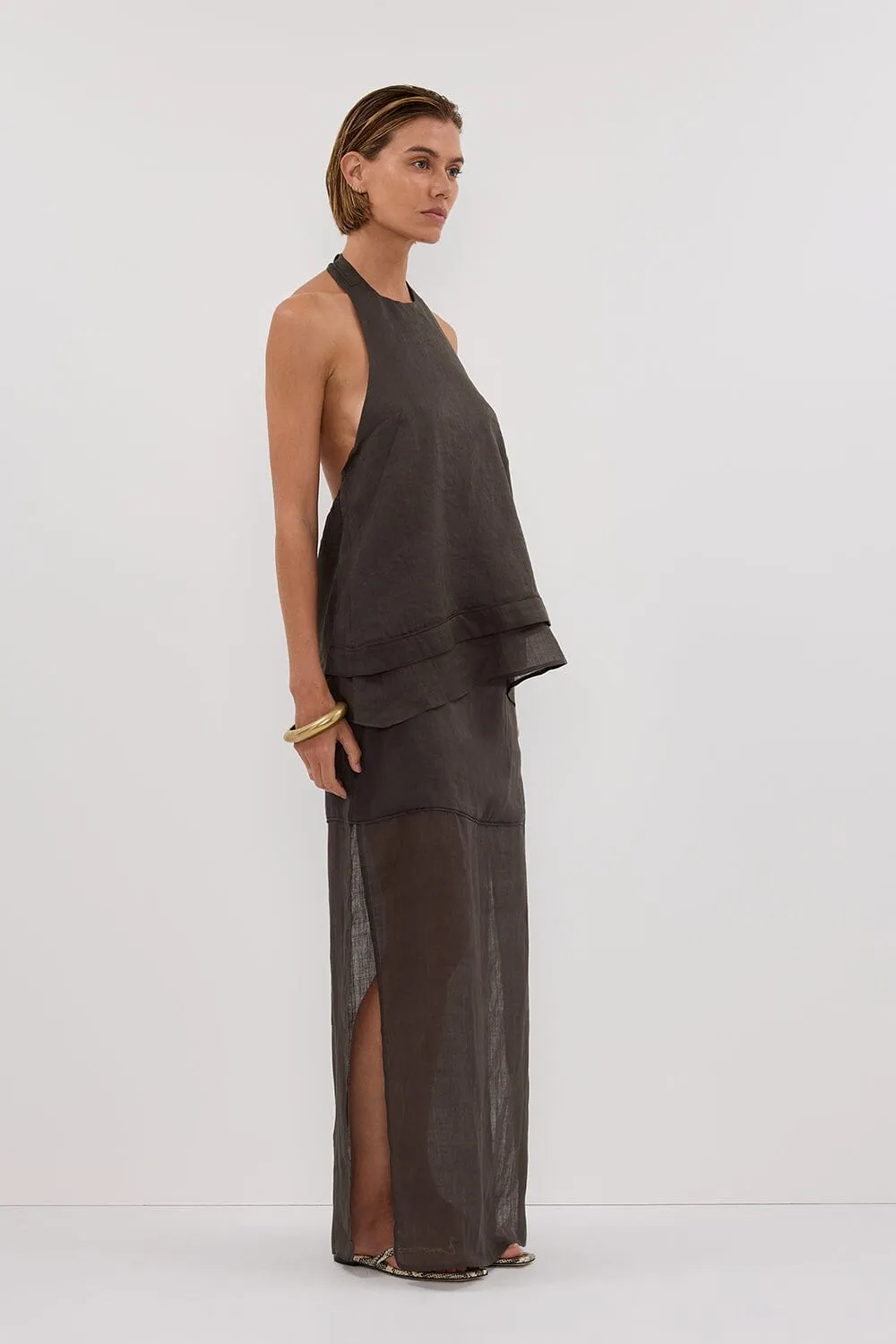 CARMEL PETROL RAMIE HALTER TOP