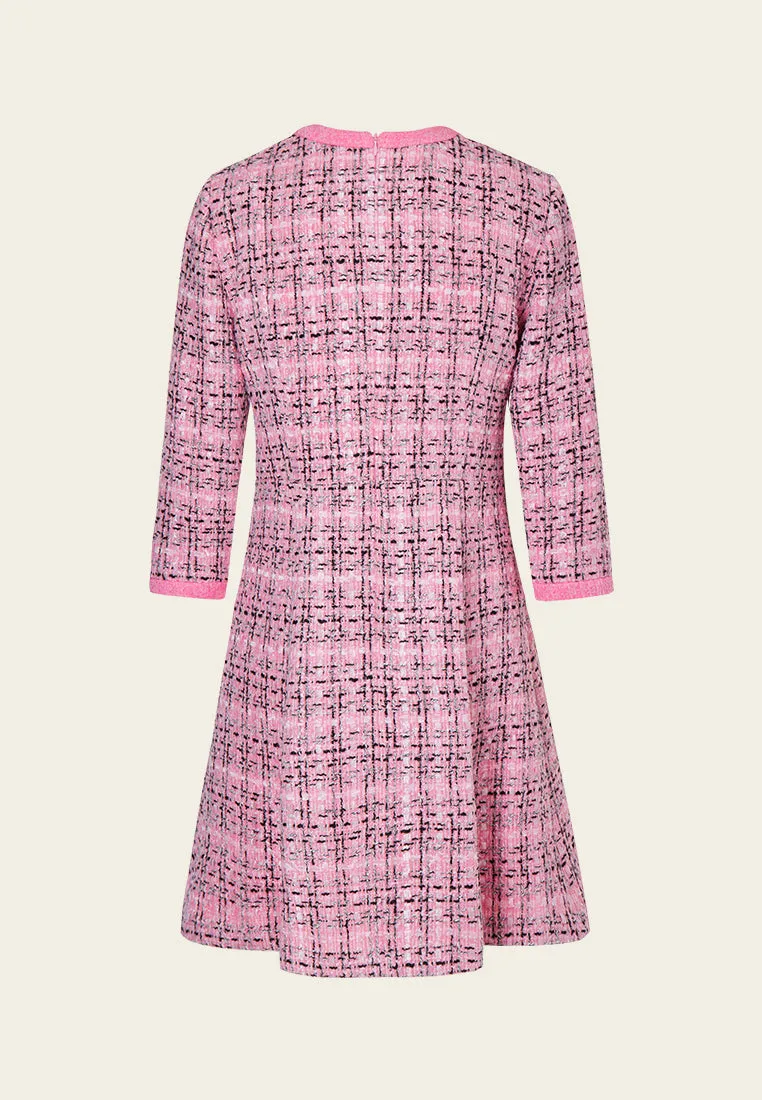 Check Tweed A-line Dress