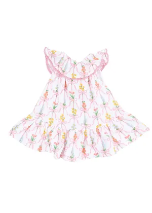 Circle Neck Ruffle Dress - Ribbon Bouquets
