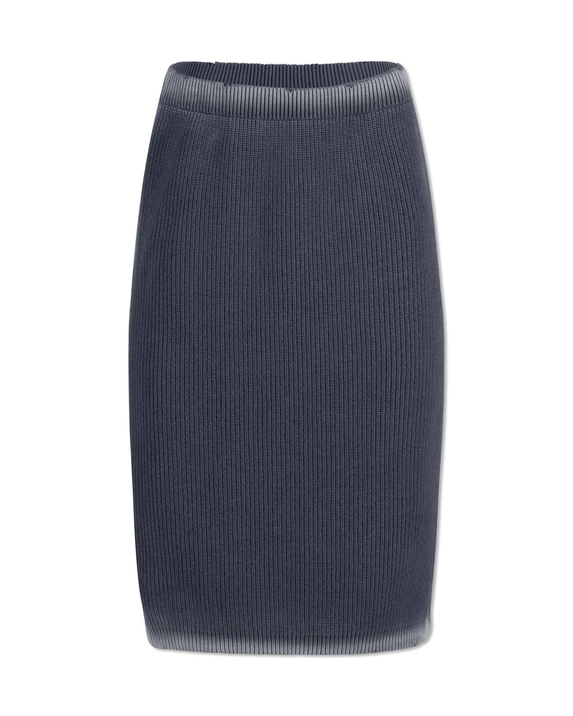 Cotton Ribbed Midi Skirt