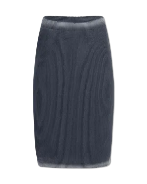 Cotton Ribbed Midi Skirt