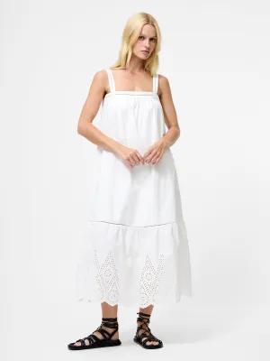 Cotton Square Neck Midi Dress