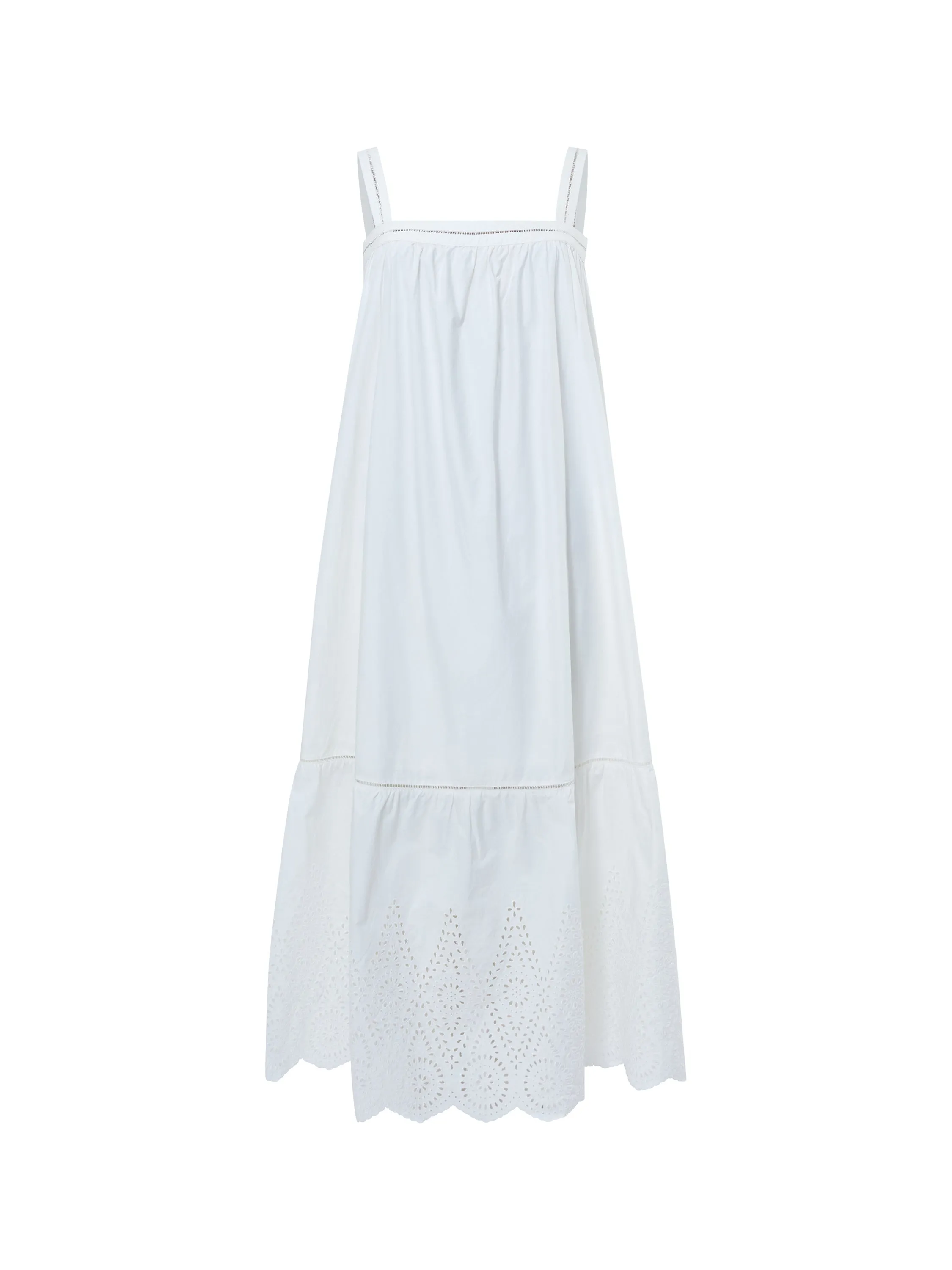 Cotton Square Neck Midi Dress