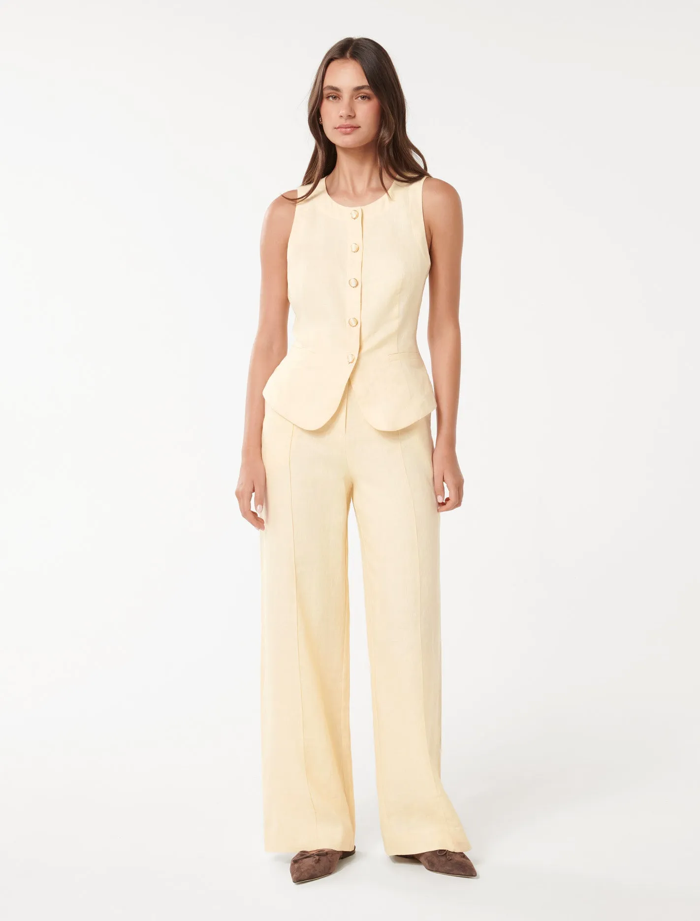 Cynthia Linen Wide Leg Pants