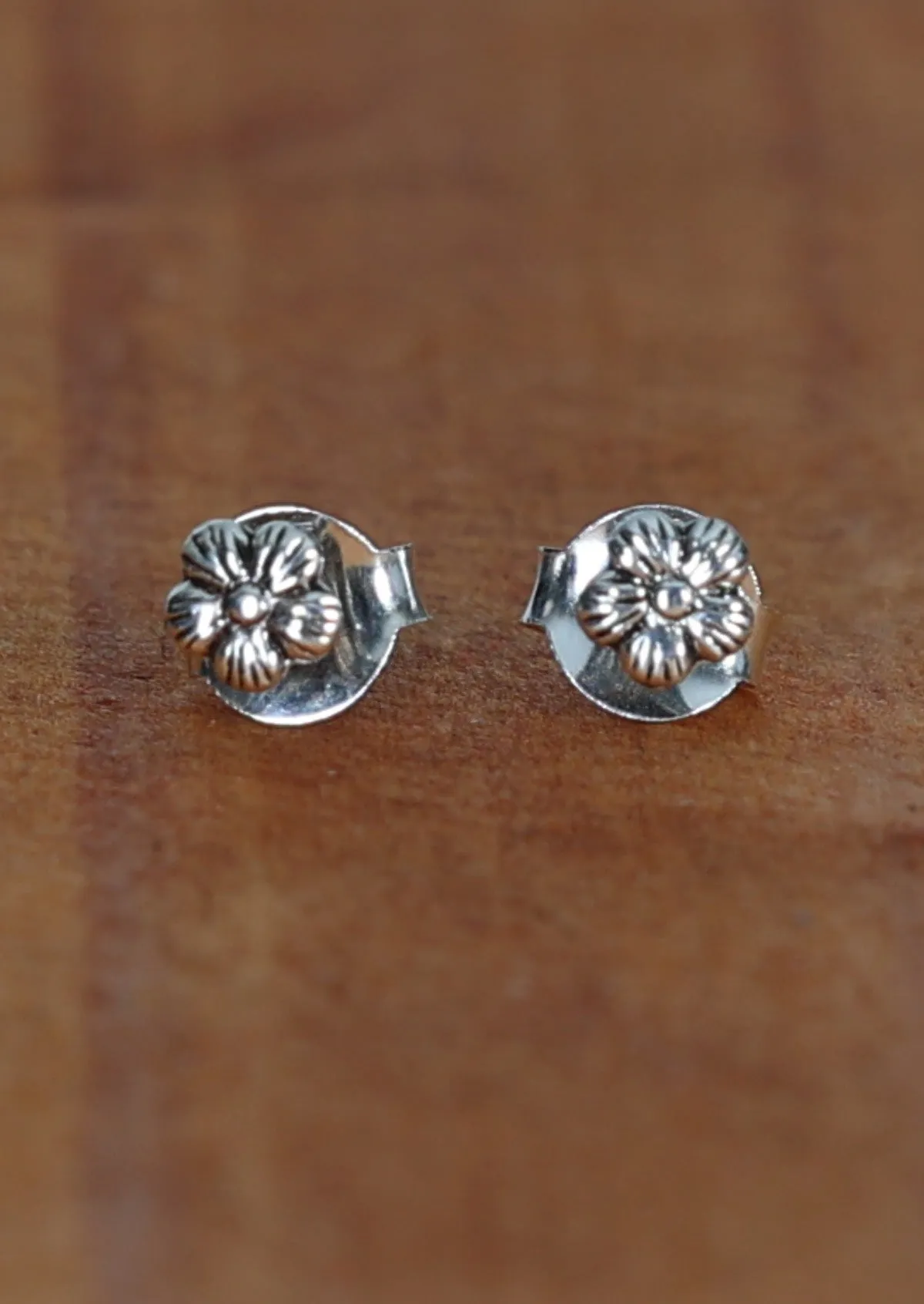 Dainty Flower Silver Studs