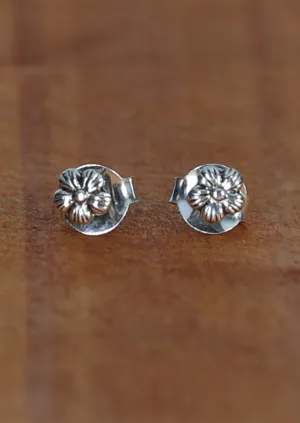 Dainty Flower Silver Studs