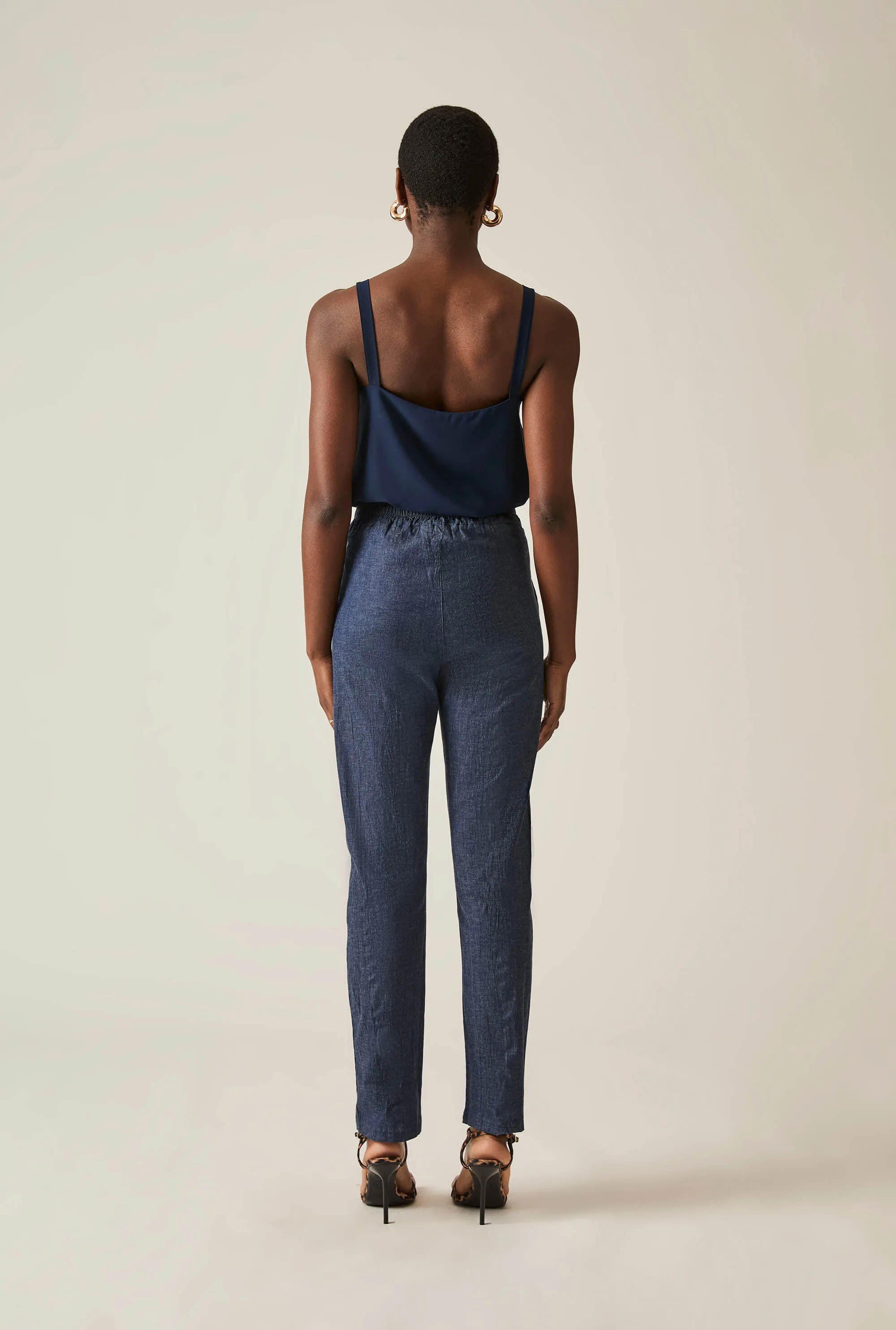 Denim Pin Tuck Jeans