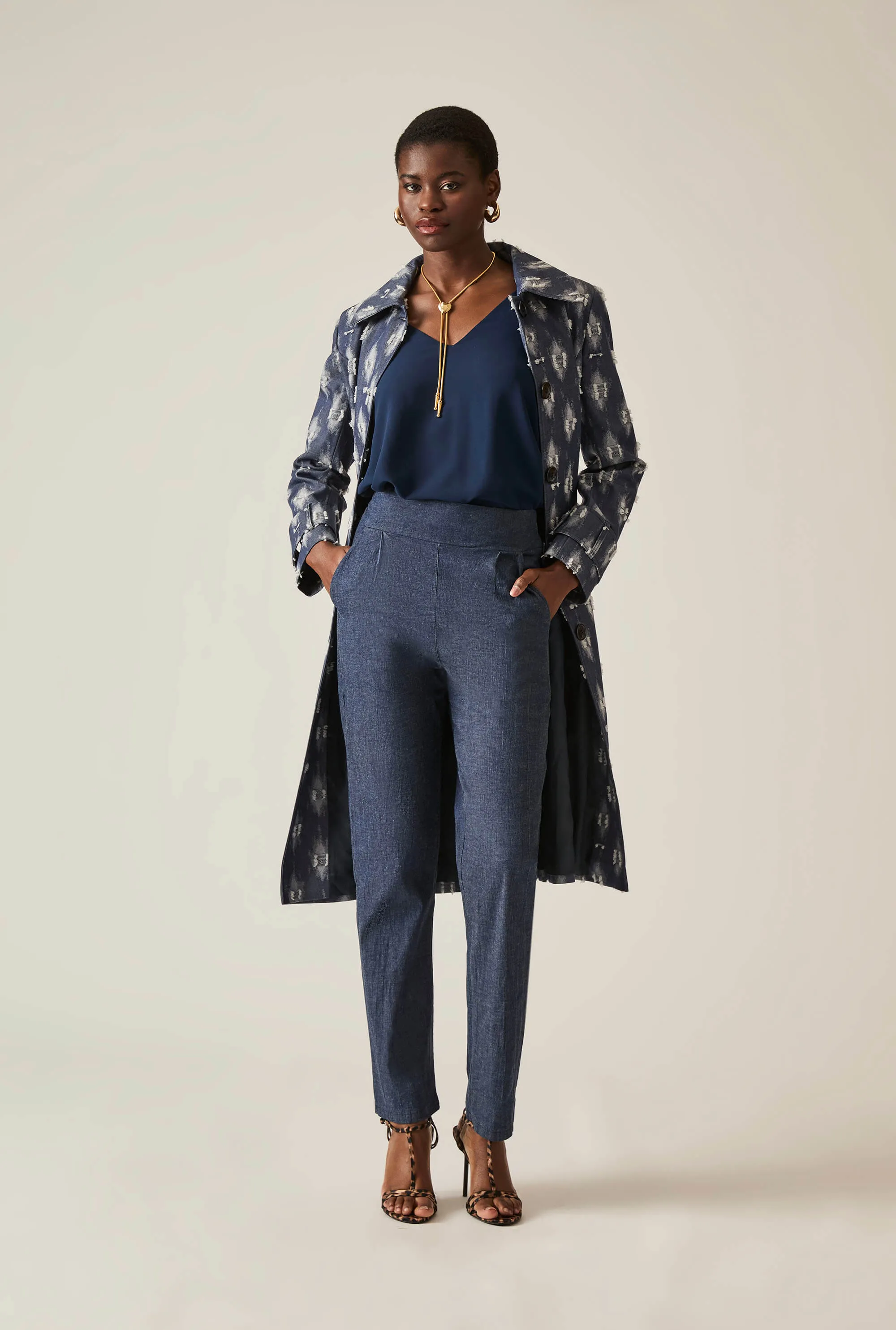 Denim Pin Tuck Jeans