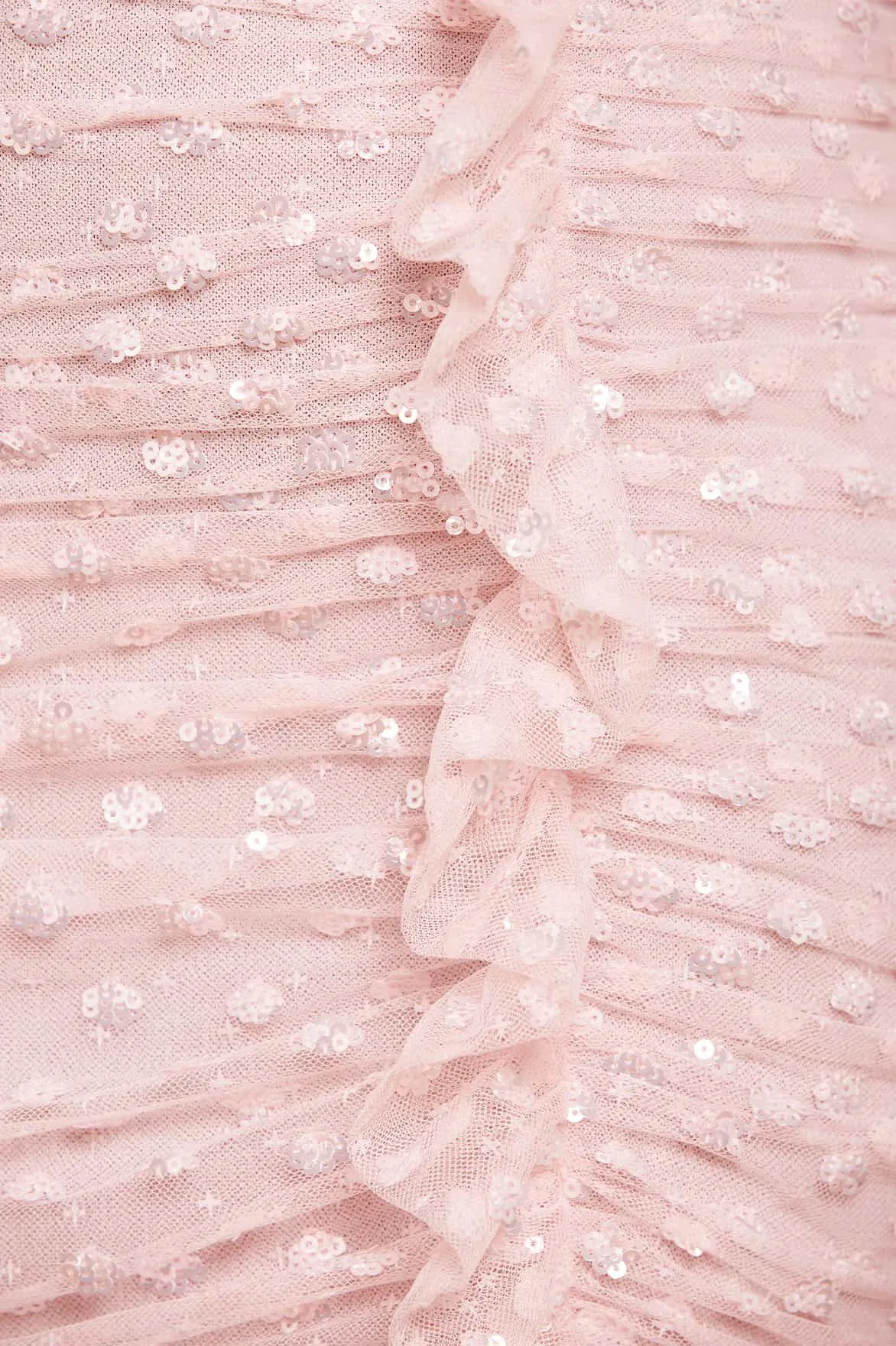 Dotty Rouched Gloss One-Shoulder Ballerina Dress