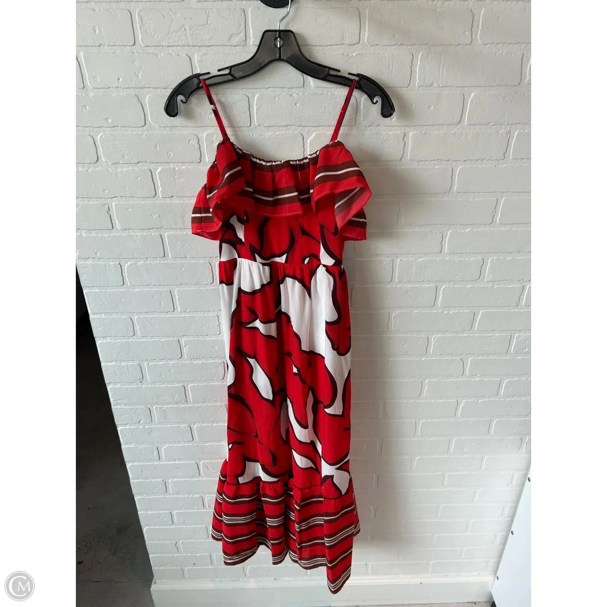 Dress Casual Maxi By Nine West In Brown & Red, Size: S